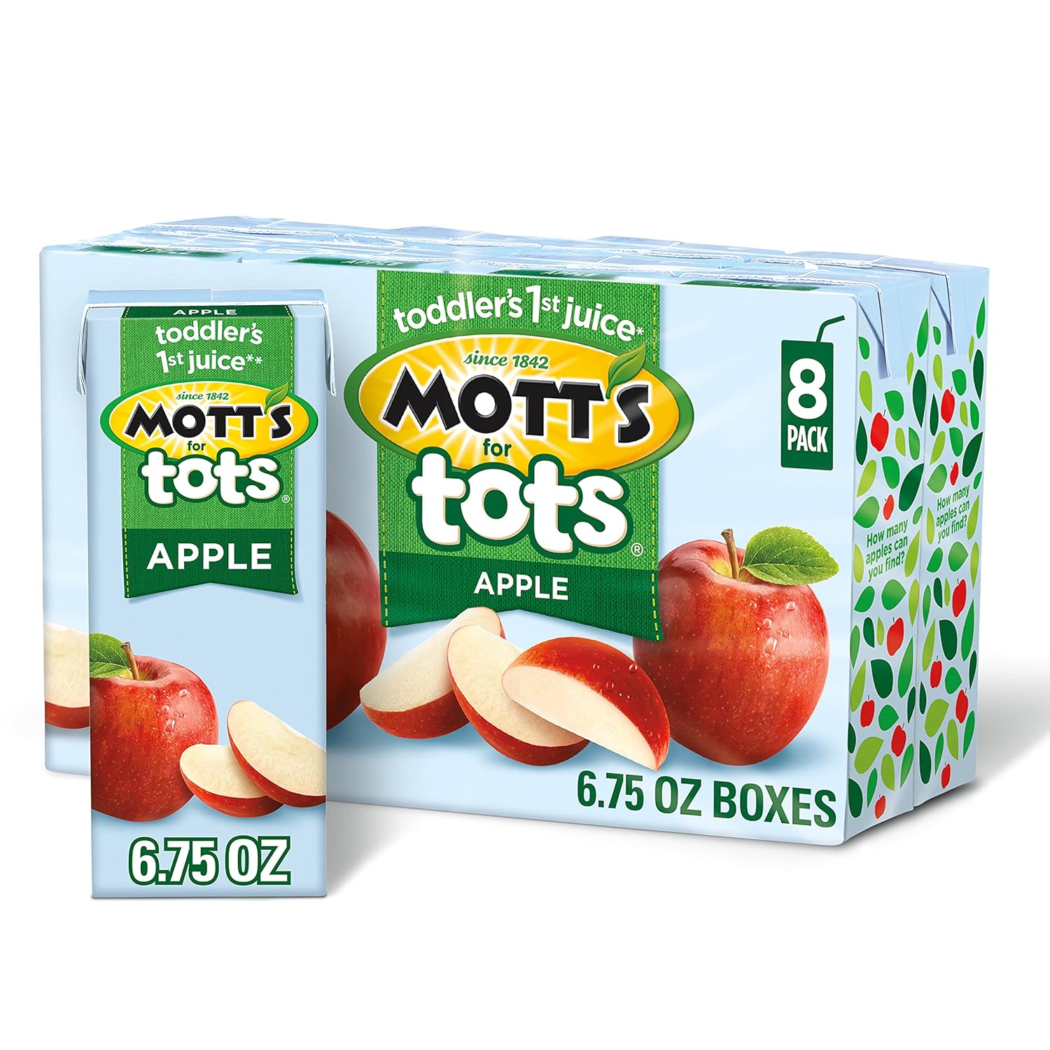 Mott's 100% Original Apple Juice, 6.75 Fl Oz Boxes, 32 Count (4 Packs Of 8), 2 Servings Of Fruit, 100% Fruit Juice, Gluten-free, Caffeine-free, Kosher, Contains No Artificial Colors Or Sweeteners