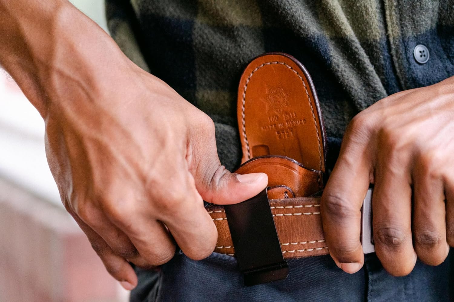 Bianchi Gun Leather #100 Professional IWB, Tan, Right Hand, SZ10A, Beretta Nano, Glock 26, 27, 43, Springfield XDS, Taurus PT-111, PT-140