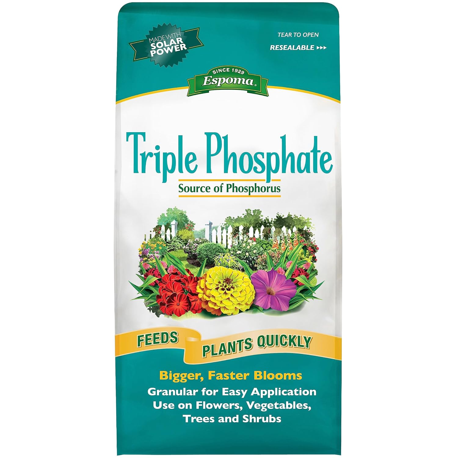 Espoma Triple Phosphate Fertilizer 0-45-0, 6.5lb. Bag, Promotes Root Growth and Blooming in All Flowering Plants, Trees, Shrubs