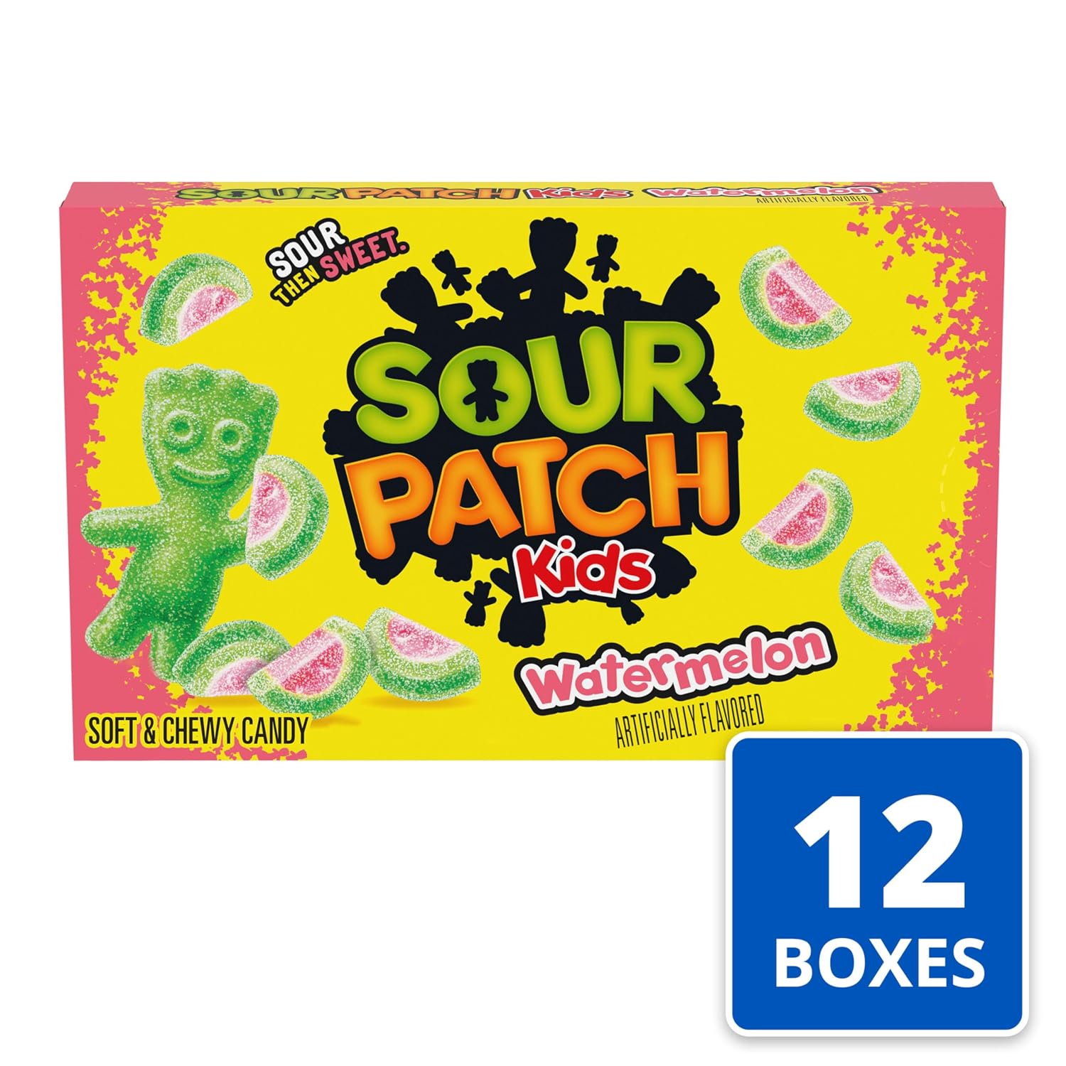 SOUR PATCH KIDS Watermelon Soft & Chewy Gummy Candy, Bulk Candy, 12 Boxes