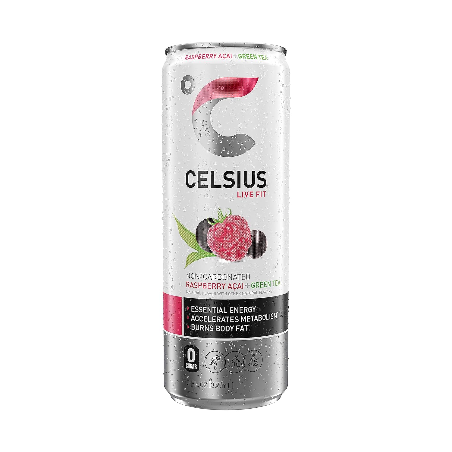 CELSIUS Sparkling Peach Vibe, Functional Essential Energy Drink 12 Fl Oz (Pack of 4)