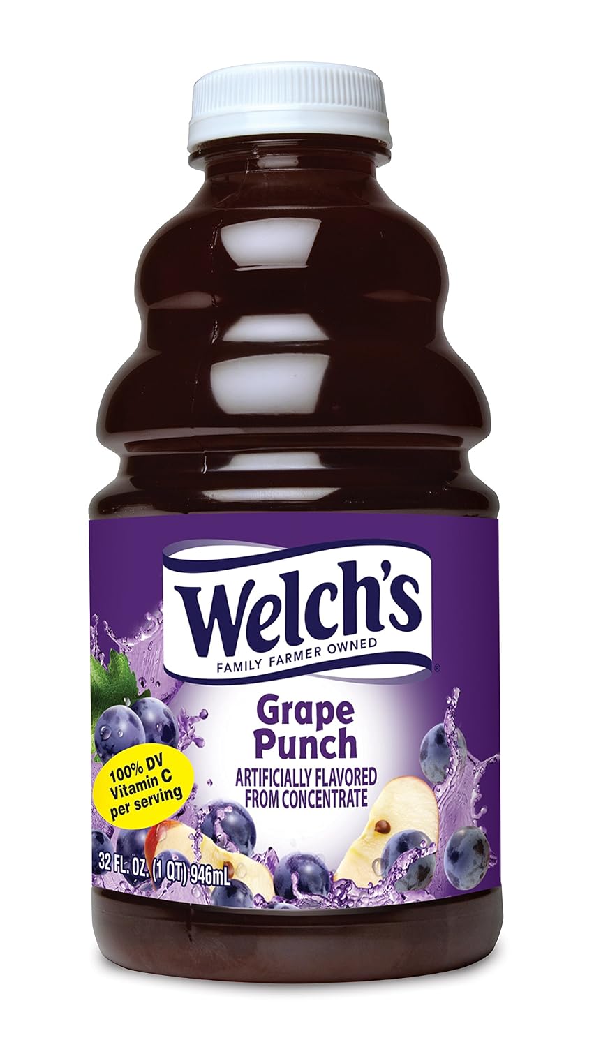 Welch's Juice Cocktail, No Preservatives, Concord Grape, 16 Ounce (Pack of 12)