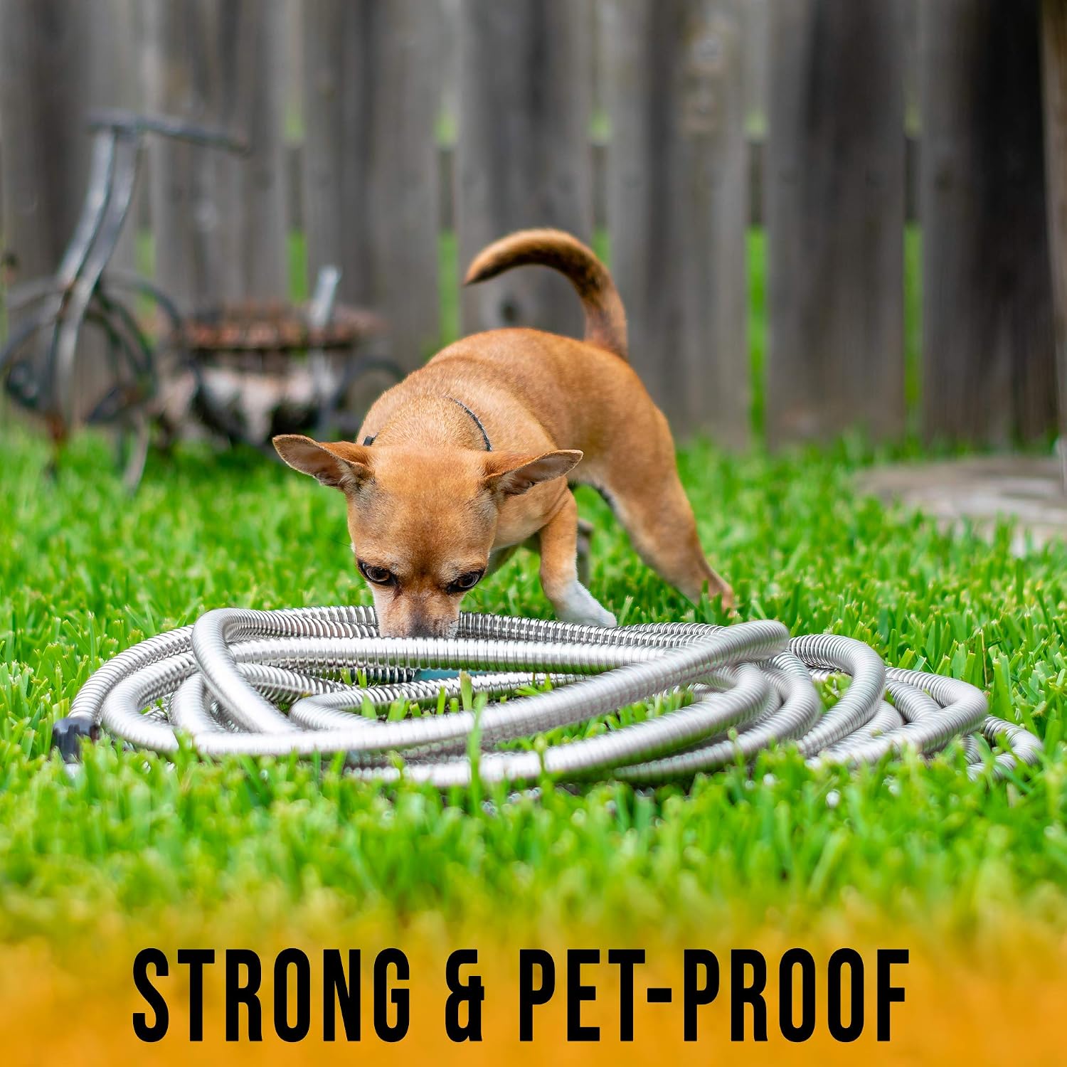 Tardigrade Metal Garden Hose 50 FT, Heavy Duty 304 Stainless Steel Water Hoses, Unmatched Durability, Flexible, No Kink & Tangle, Lightweight
