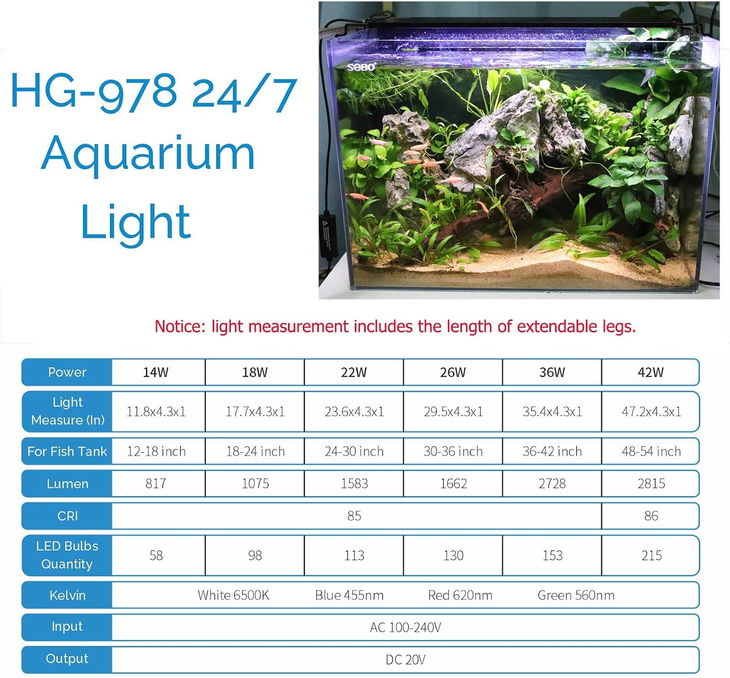 hygger Advanced LED Aquarium Light with Timer, 24/7 Lighting Cycle & DIY Mode, Full Spectrum Fish Tank Light for 18-24 in Freshwater Planted Tank