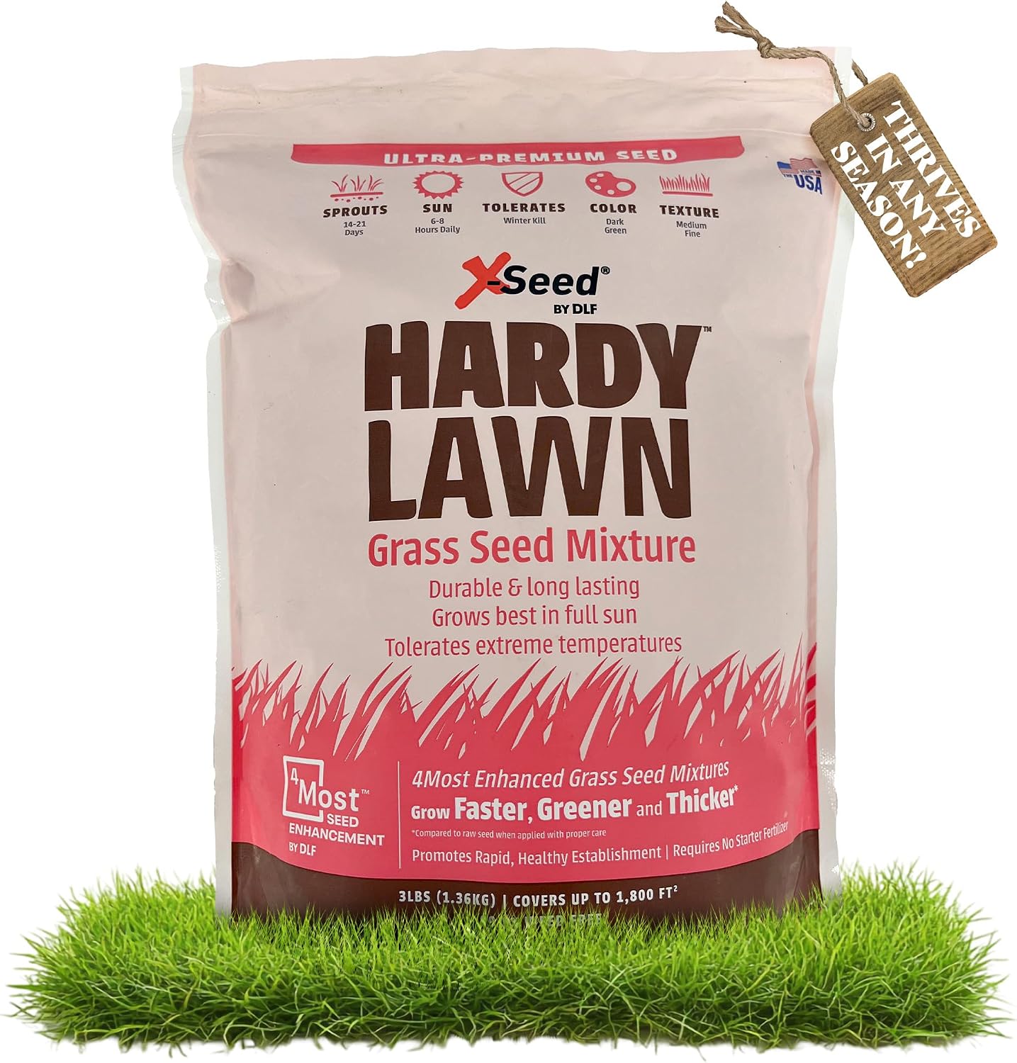 X-Seed Ultra Premium Hardy Lawn Seed Mixture, 7-Pound