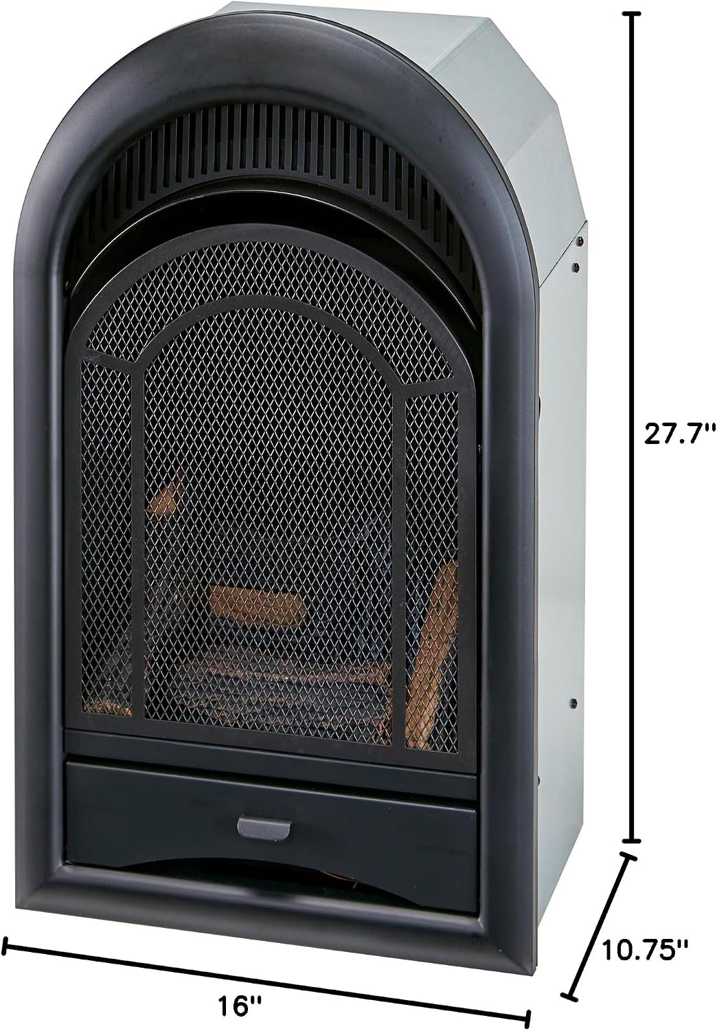 ProCom Dual Fuel Ventless Gas Fireplace Insert - Arched Door, 10,000 BTU, T-Stat Control - Model# PCS100T
