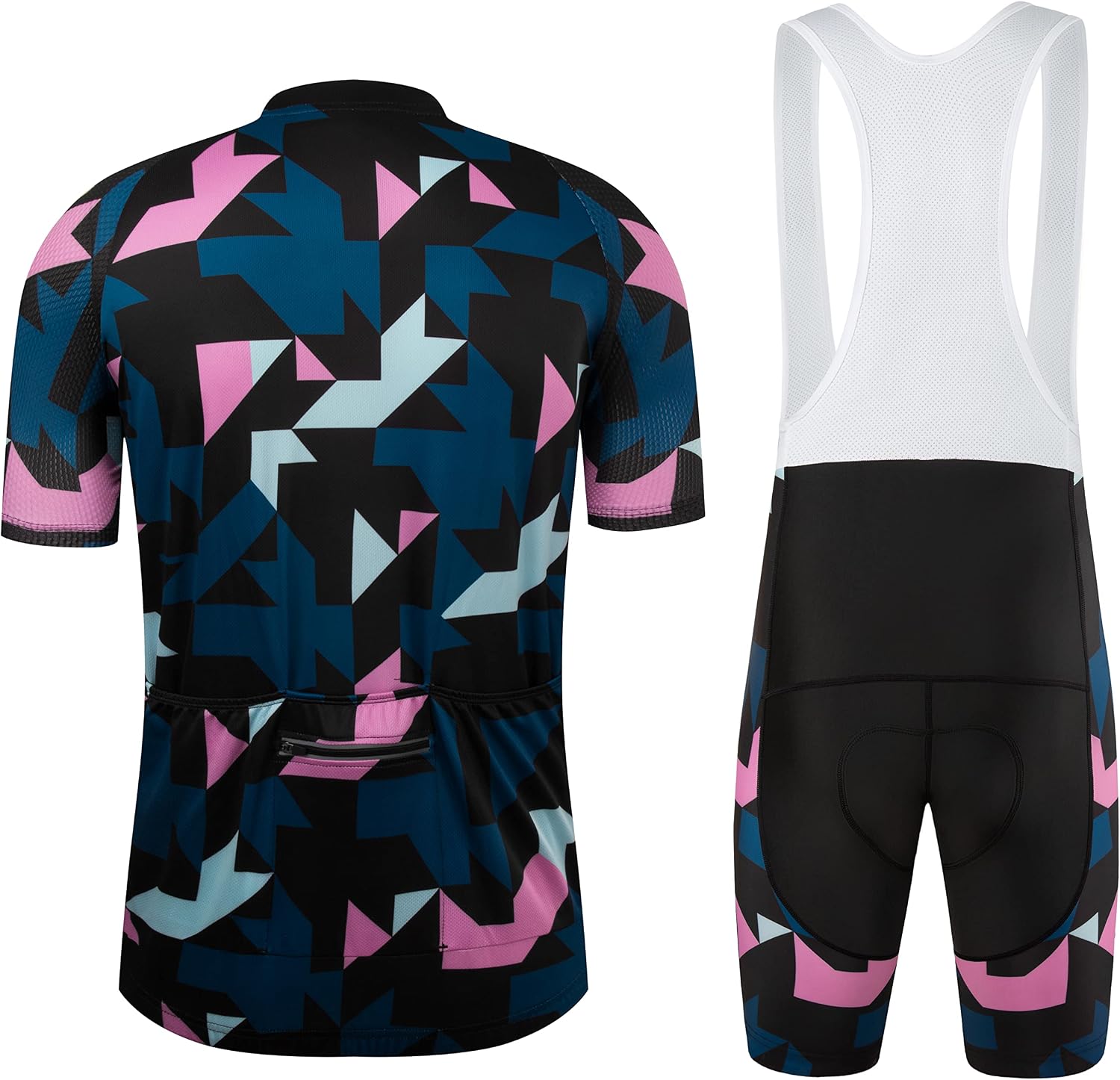 Coconut Ropamo CR Men's Cycling Jersey Set Road Bike Jersey Zipper Pocket Bib Shorts with 4D Padded Cycling Clothing Set