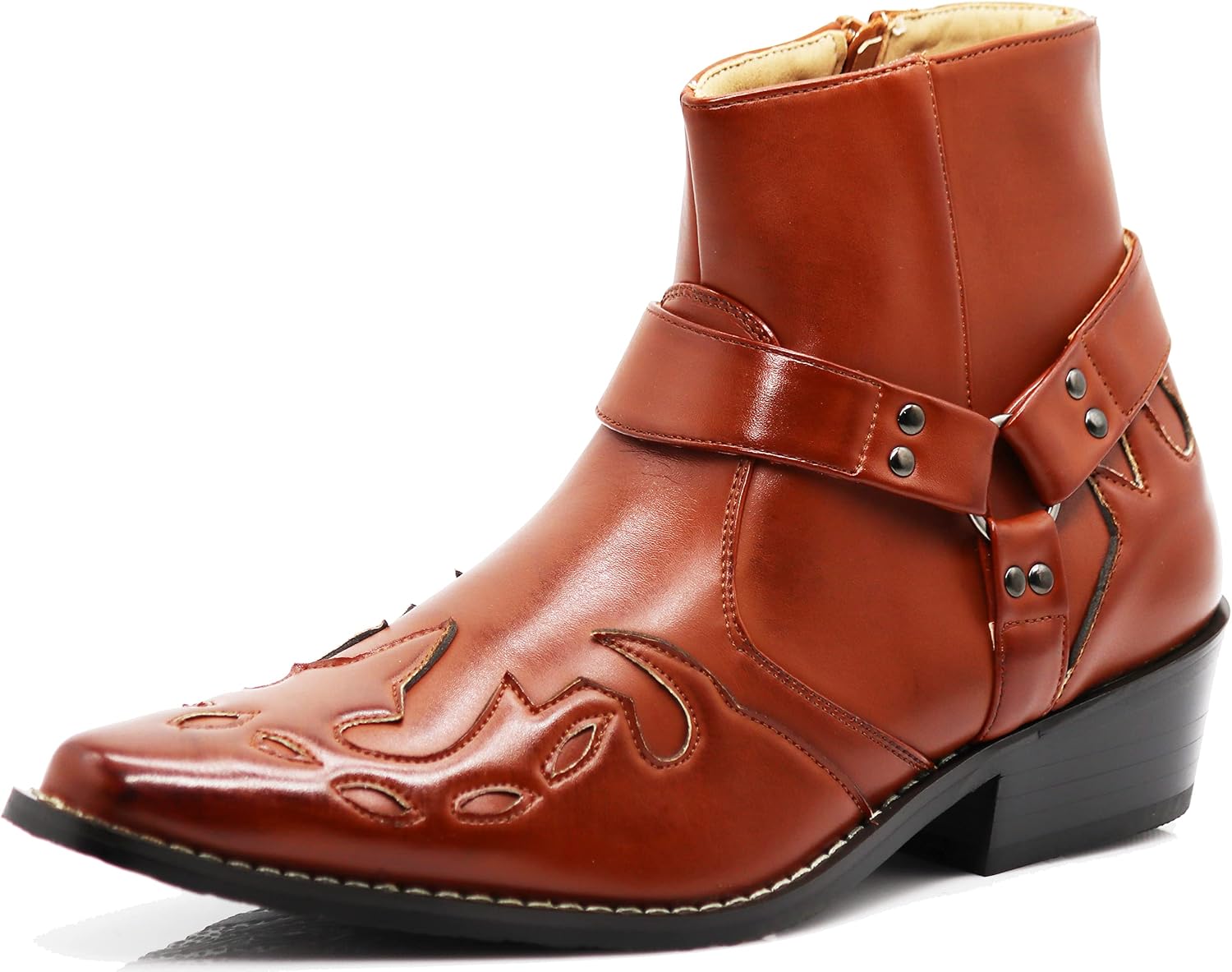 Enzo Romeo WT11 Men's Western Cowboy Motorcycle Ankle Boots