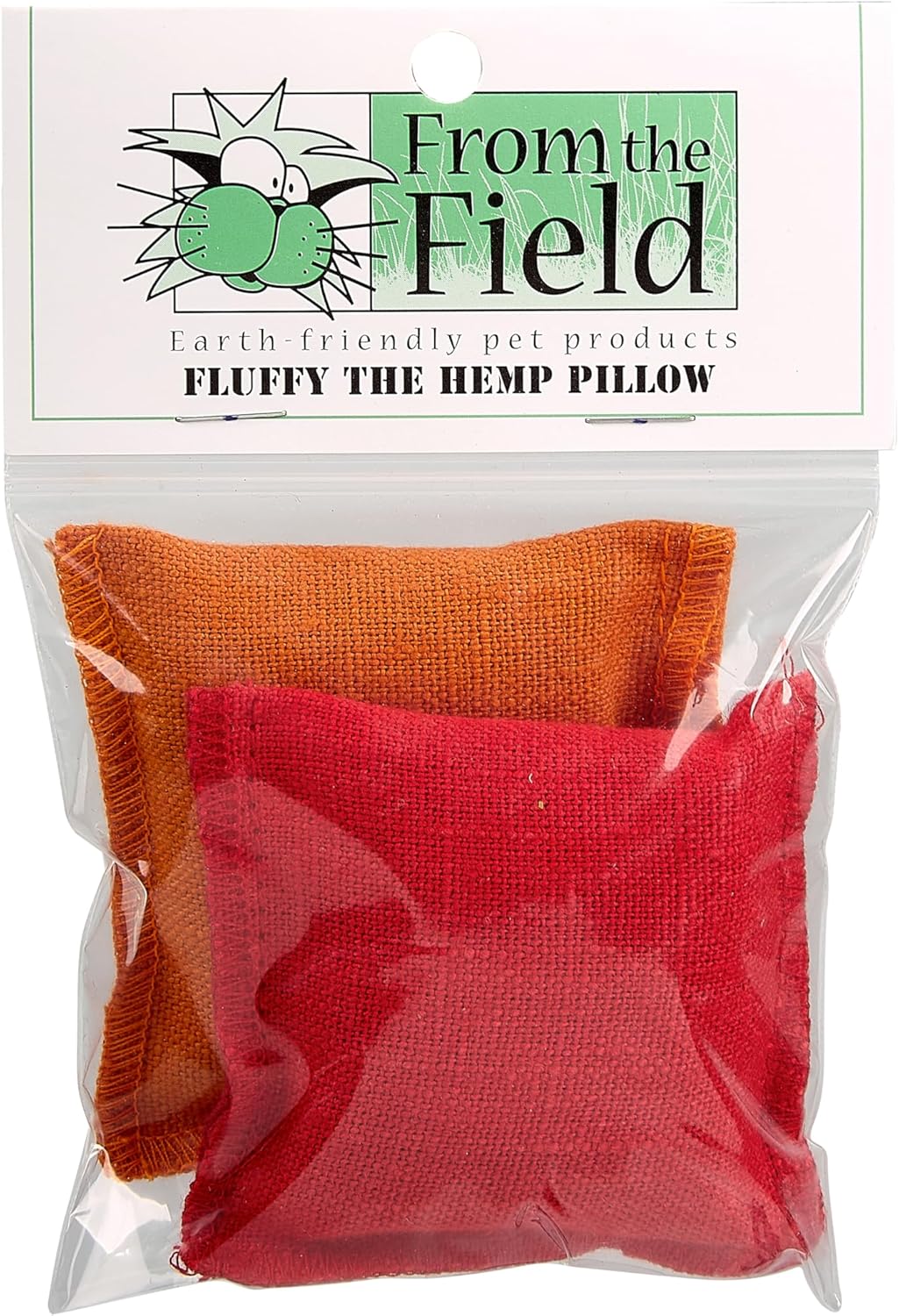 | 2-Pack Fluffy Hemp Catnip Pillow Toys – Durable, Eco-Friendly, Organic Catnip-Filled Toys for Cats – USA Made, Biodegradable