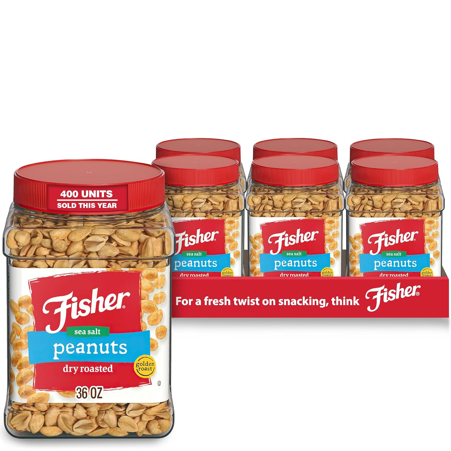 Fisher Snack Butter Toffee Peanuts, 42 Ounces (Pack of 1), No Artificial Colors or Flavors, 100% Recyclable