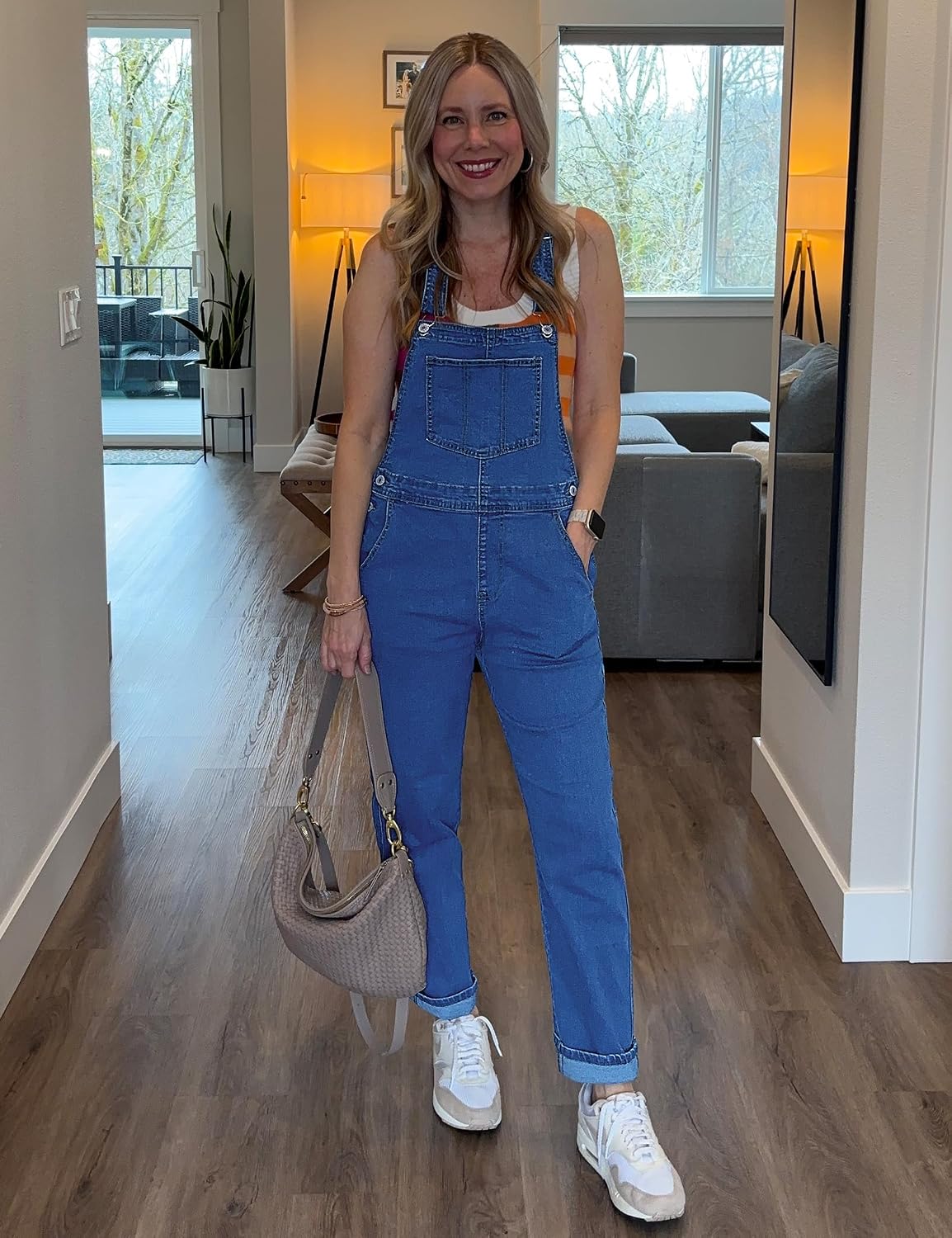luvamia Women's Casual Stretch Adjustable Denim Bib Overalls Jeans Pants Jumpsuits