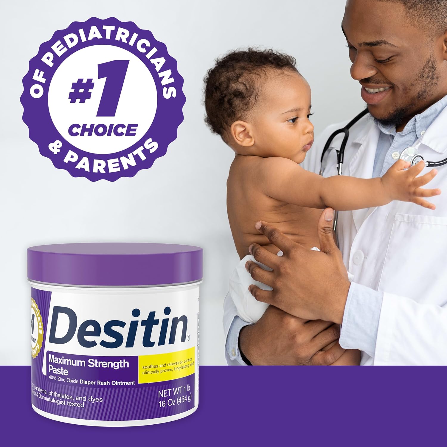 Desitin Maximum Strength Diaper Rash Paste, 40% Zinc Oxide, 4.8 oz | Helps Treat, Relieve & Prevent Diaper Rash, 40% Zinc Oxide, Immediate Relief, Protects up to 12 Hours, Hypoallergenic