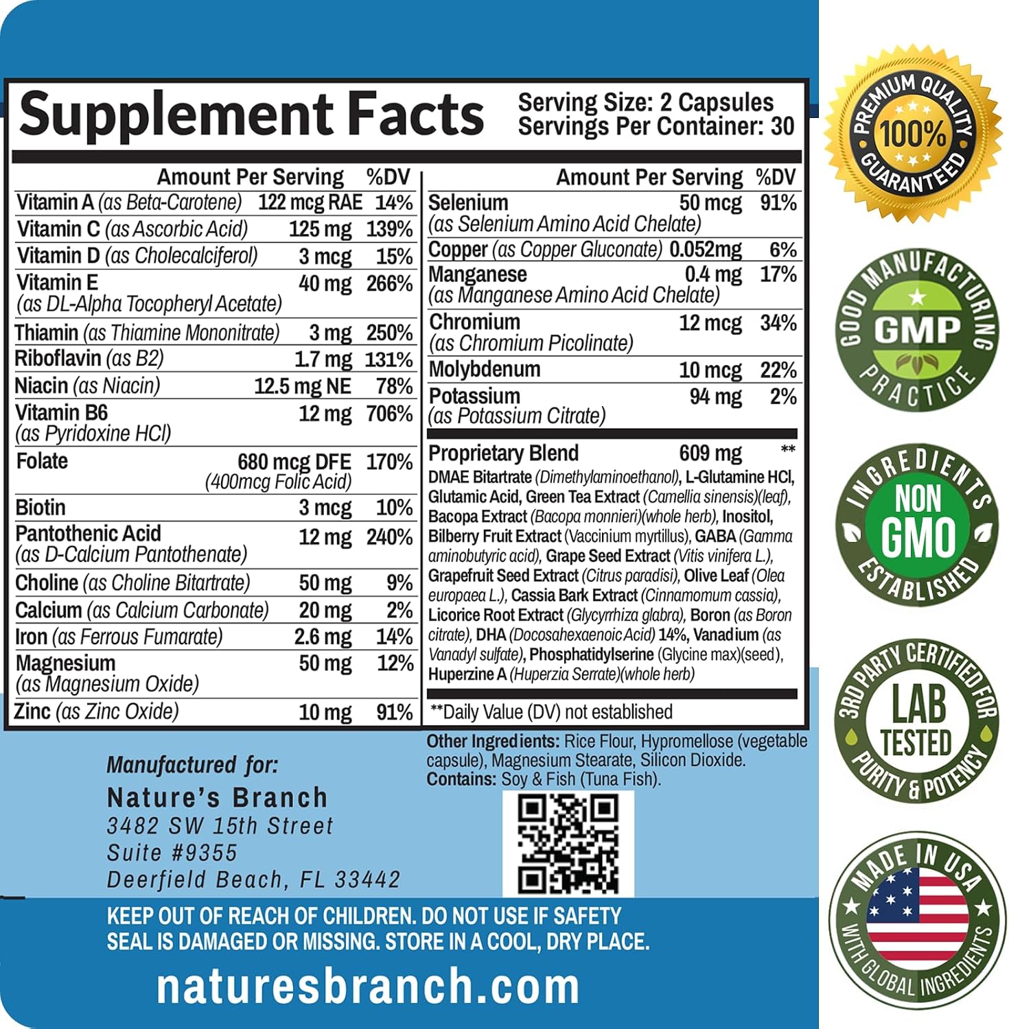 40-in-1 Brain Booster Supplement for Focus, Memory, Clarity