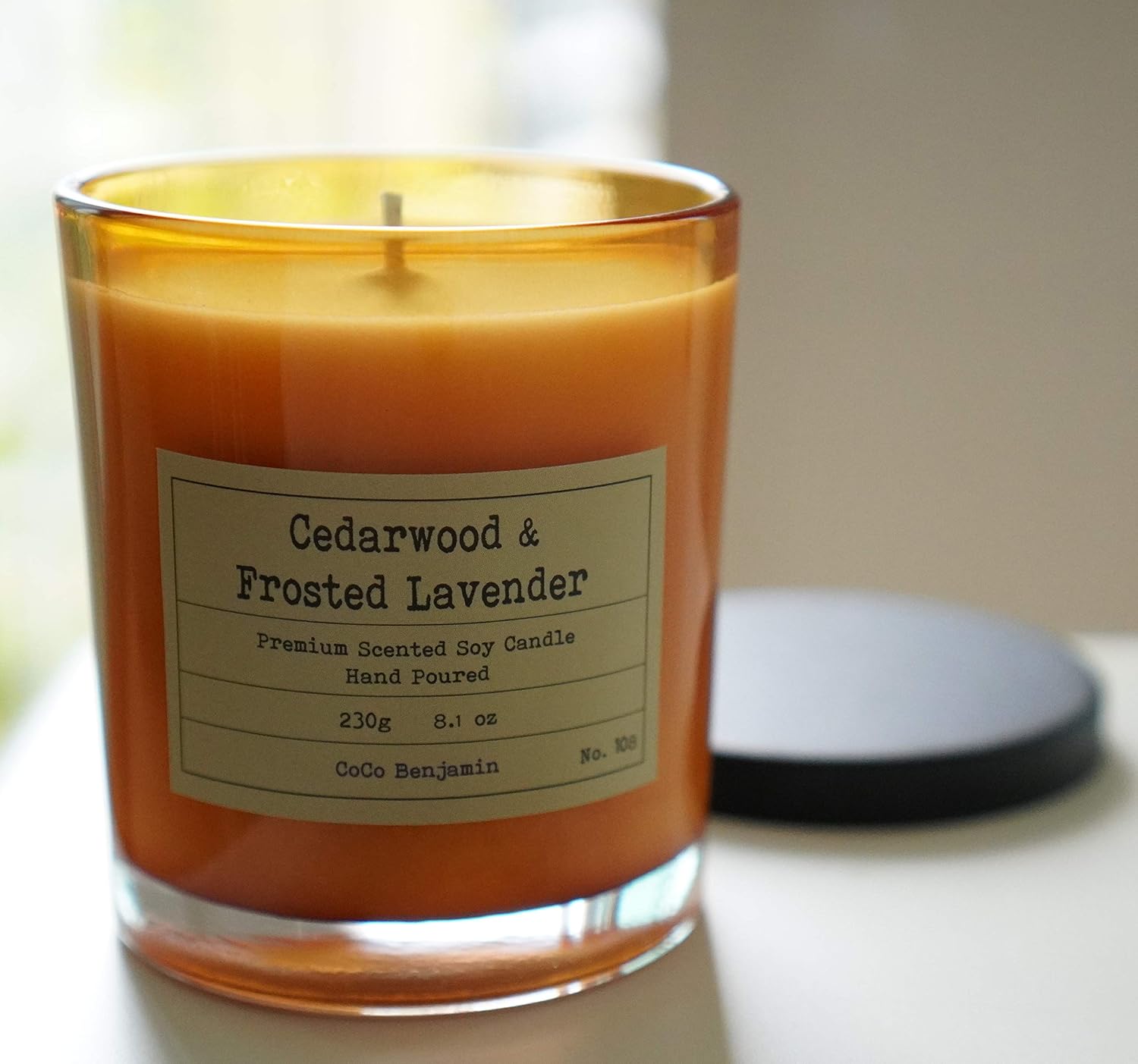 100% Natural Soy Wax Candle by CoCo Benjamin - Highly Scented & Hand-Poured Luxury Candle ((Majestic Balsam Fir Trees) - Clean Burning Cotton Wick