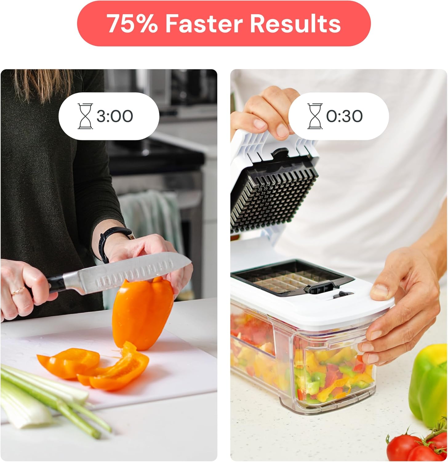 Fullstar Pro XL Vegetable Chopper & Mandoline Slicer w Pull-Out Catch Tray