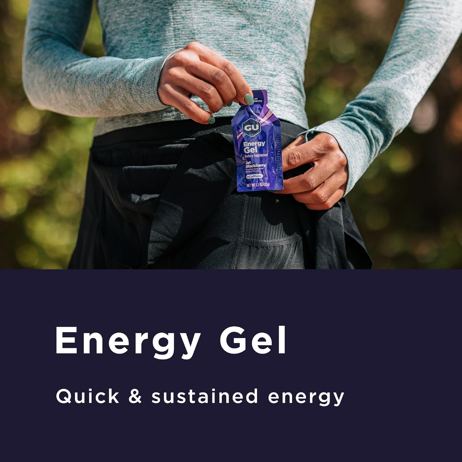 GU Energy Original Sports Nutrition Energy Gel, Vegan and Dairy-Free On-the-Go Energy for Any Workout, Vanilla Bean, 8-Count