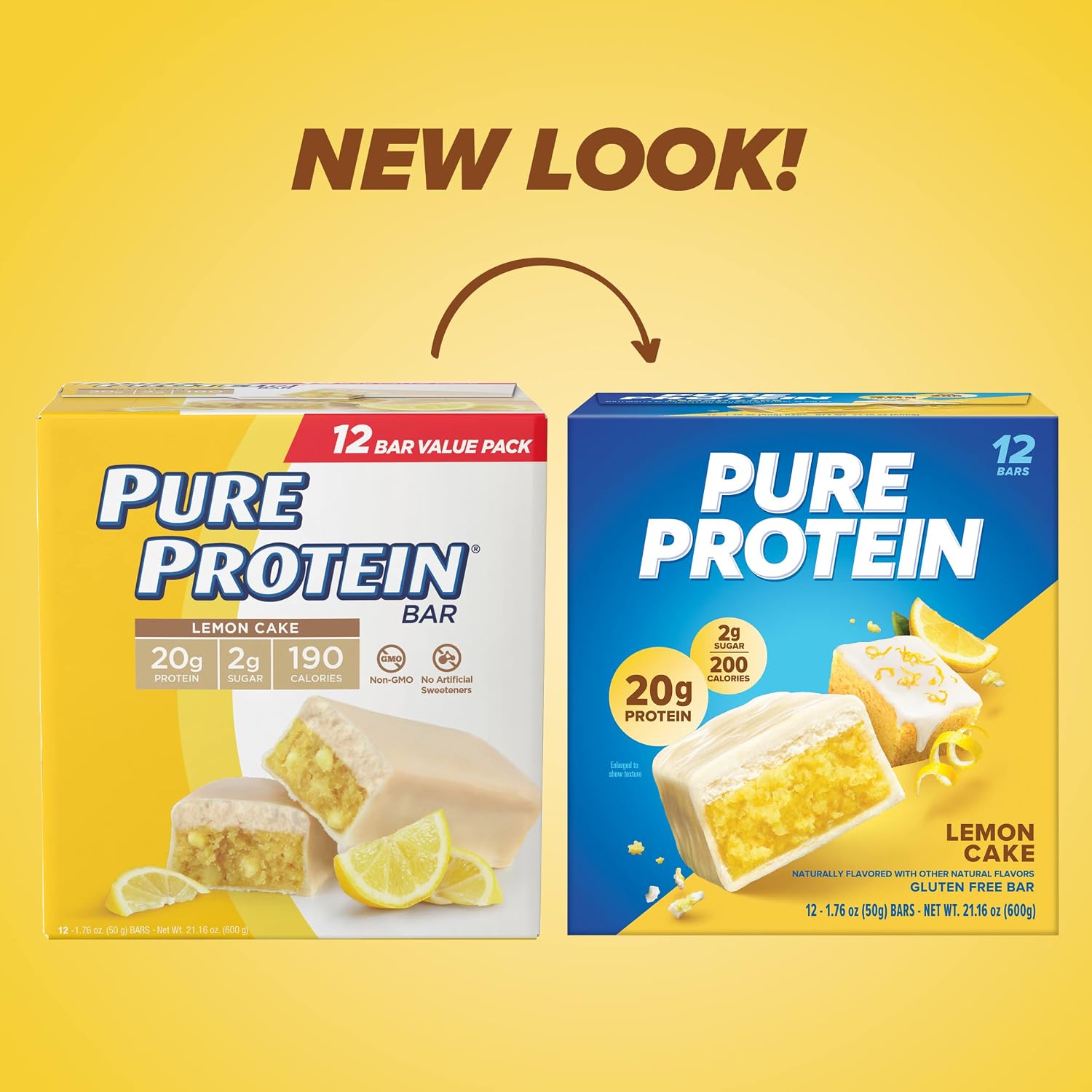 Pure Protein Chocolate Deluxe Protein Bars, 21g Protein, Gluten Free, 12 Ct