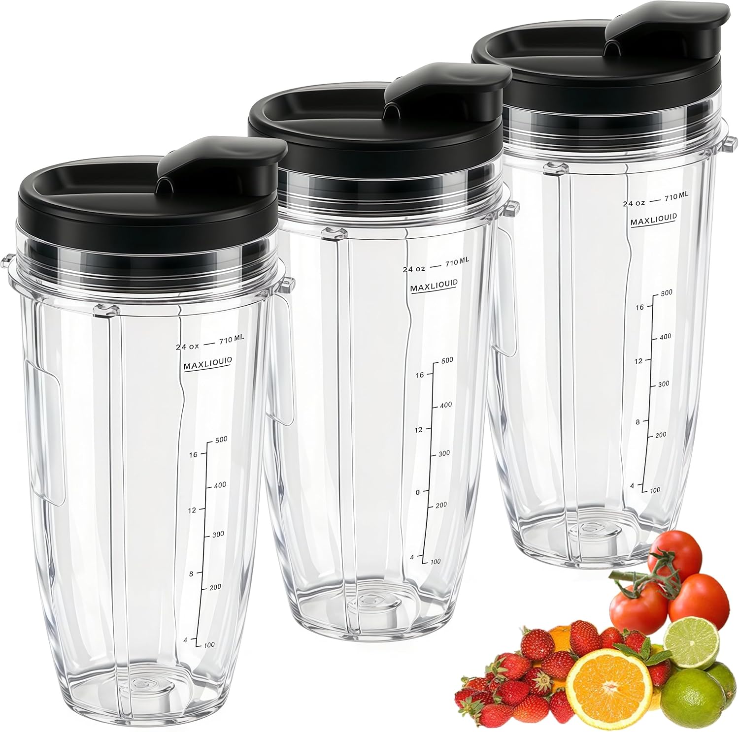 Replacement 24oz Blender Cup with Sip & Seal Lid For Nutri Ninja BL450 BL456 BL480 BL482 BL640 BL642 BL682 BN751 BN801 Foodi SS101 SS151 SS351 SS401