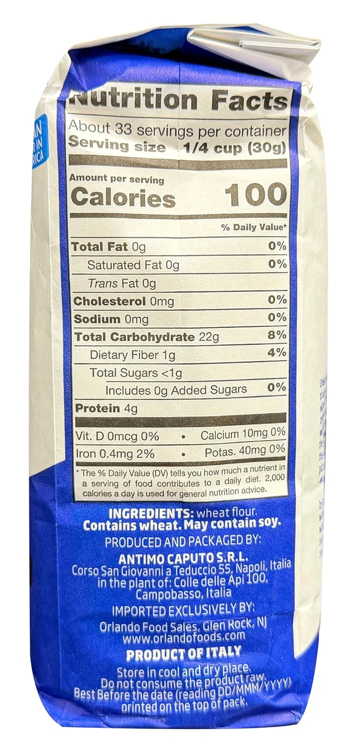 Antimo Caputo Pizzeria 00 Flour (Blue) 2.2 LB - Pack of 2 (Total 4.4 LBS)