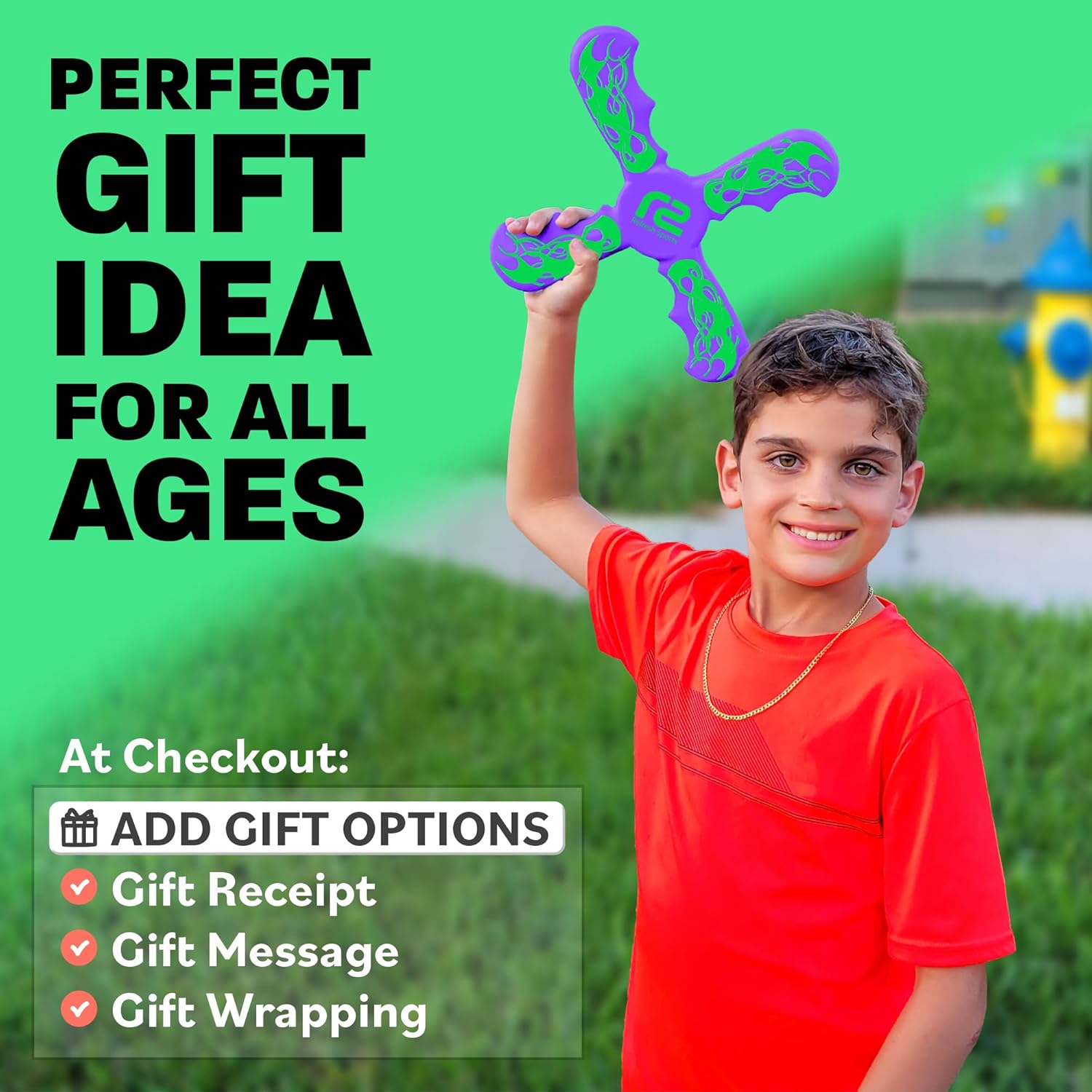 Boomerang for Kids - Fun & Easy To Use - Toys for Ages 8-13 - Birthday Gifts for Kids 5 6 7 8 9 10 Year Old Boy Gift - Best Outdoor Summer Gifts For
