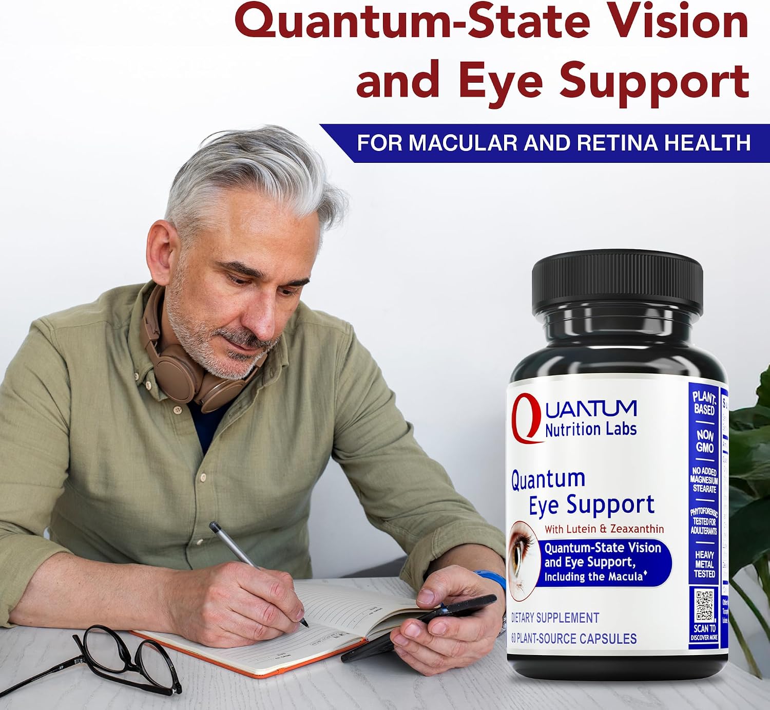 Quantum Nutrition Labs Eye Support - Eye Health Vitamins, Lutein and Zeaxanthin Eye Supplements for Adults and Seniors, Supports Macular Health