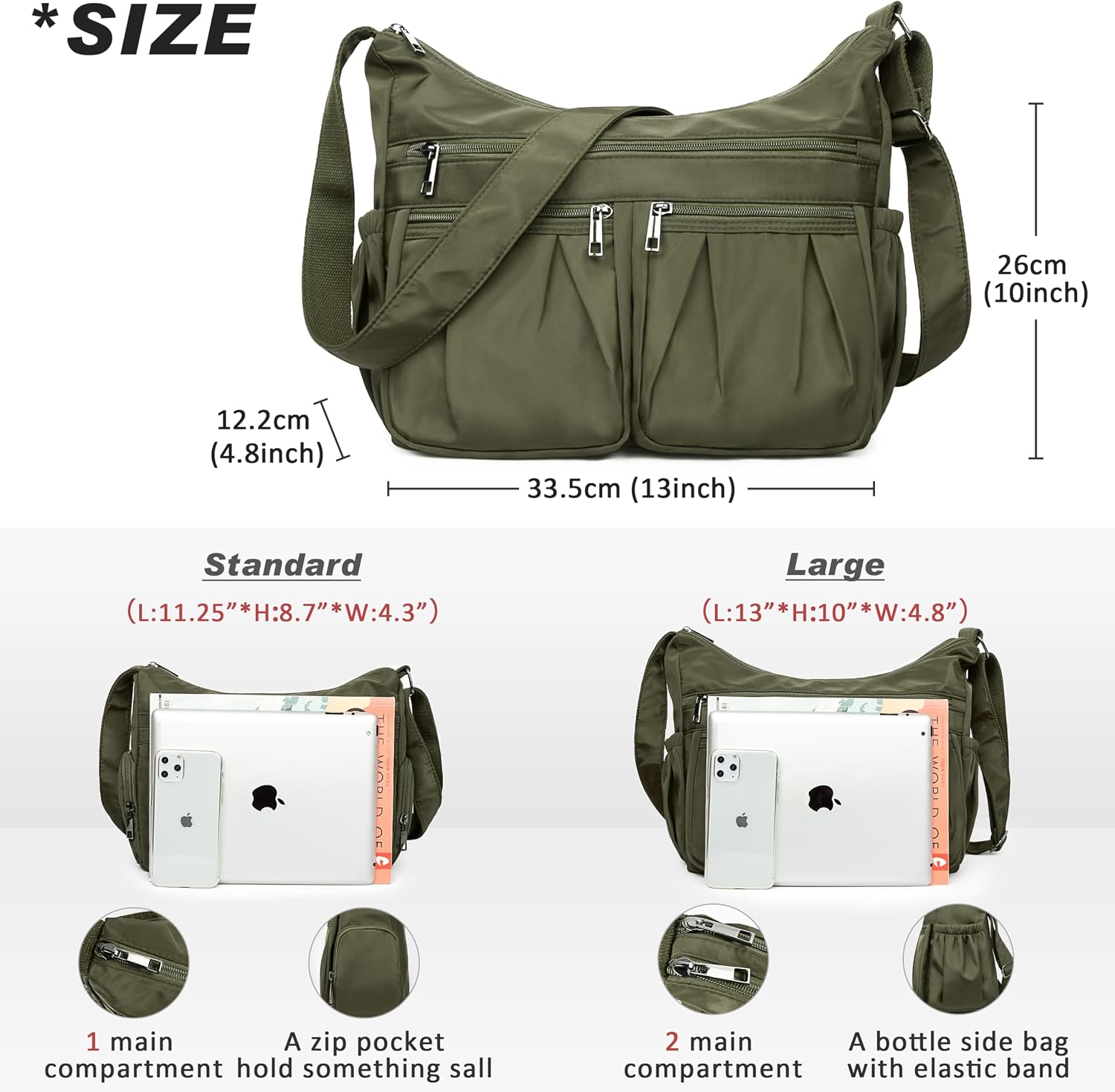 VOLGANIK ROCK Crossbody Purses for Women Shoulder Handbags Lightweight Waterproof Nylon Travel Bag Ladies Pocketbooks