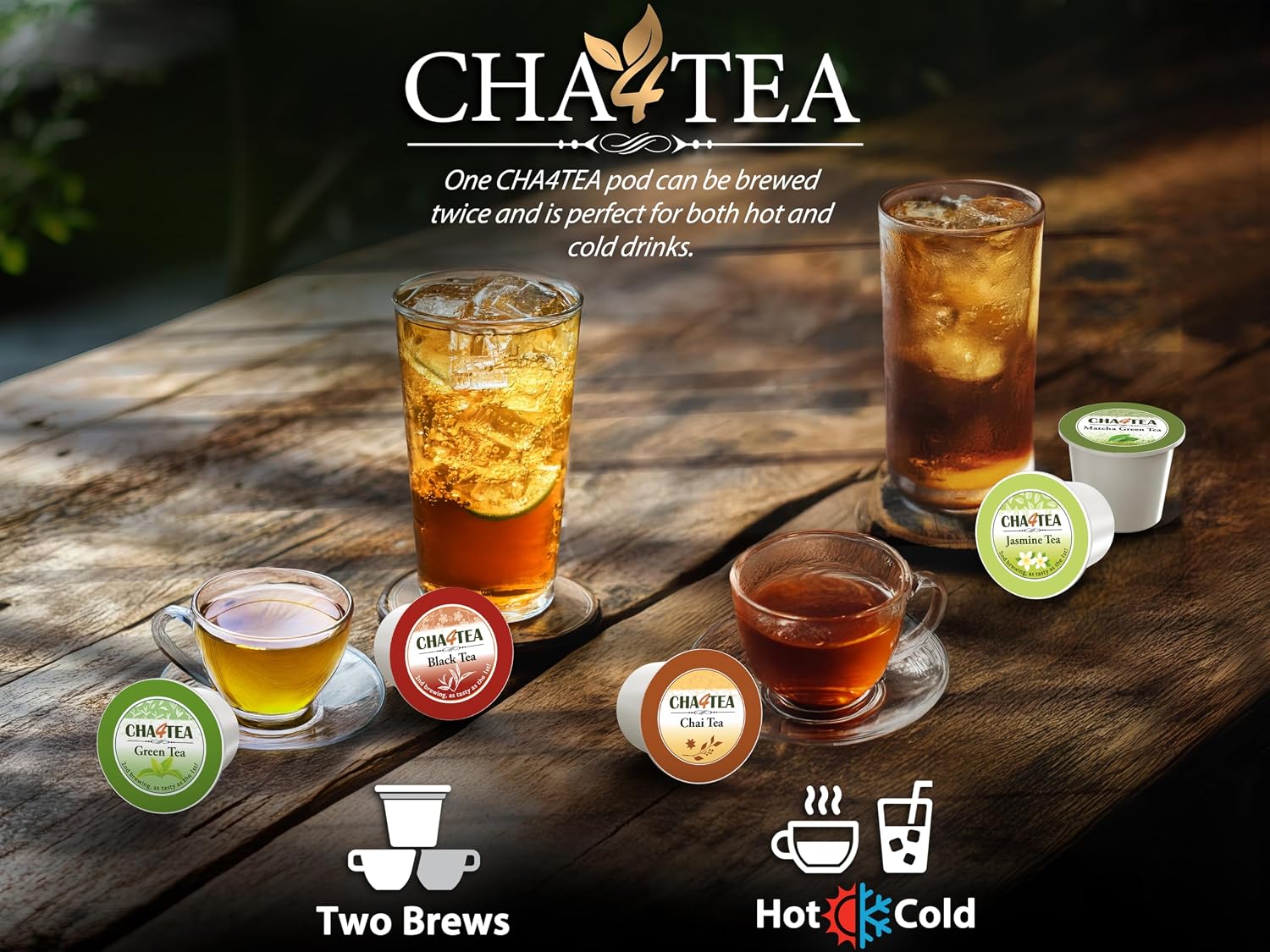 Cha4TEA 36-Count Black Tea Pods Compatible with Keurig K-Cup Brewers