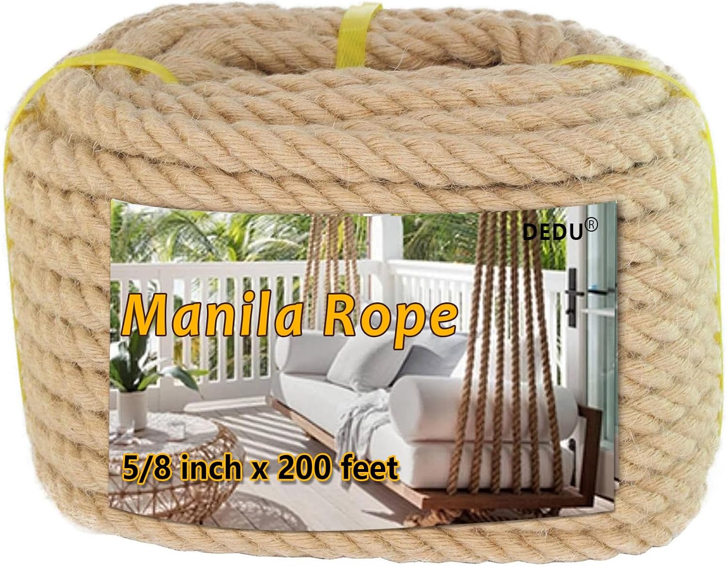 1" X 100' Treated Manila Rope Boat Docks Tree Farm Dock Deck