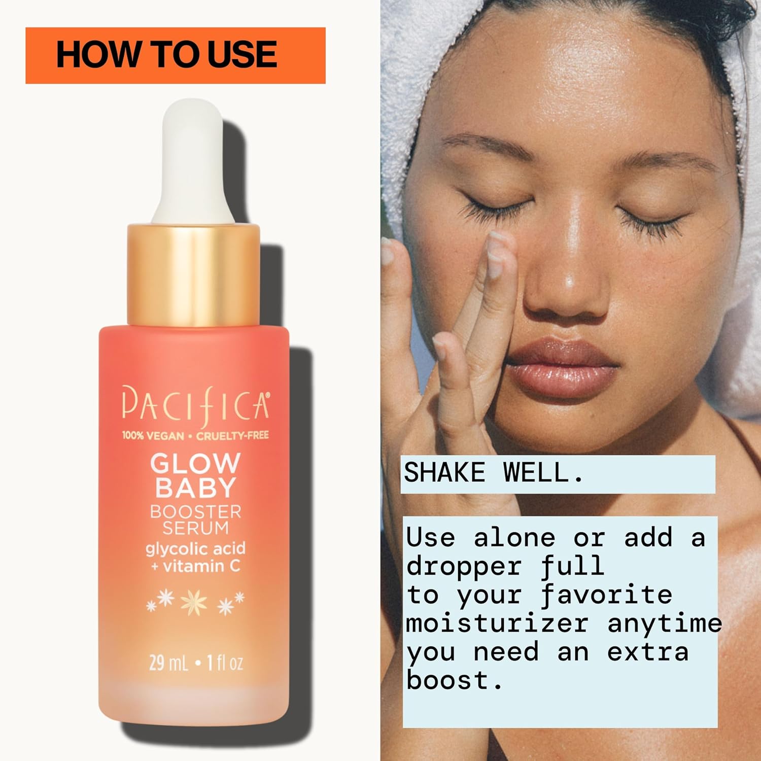 Pacifica Vitamin C Serum for Face – Glow Baby Brightening Facial Serum with Glycolic Acid – Vitamin C Booster Skin Care, Dark Spot Corrector, Vegan Skincare for Glowing Skin, Dermatologist Tested