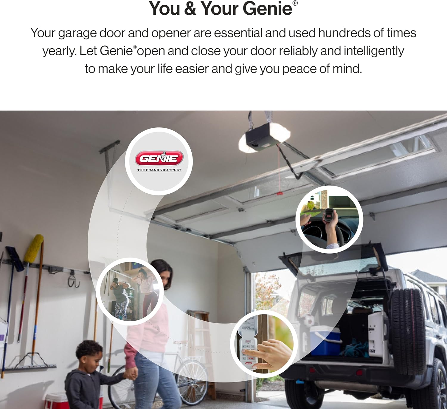 Genie Chain Drive 550 Garage Door Opener, Heavy Duty Chain Drive Opener, Model 2035-TKO | Heavy Duty Chain Drive, Durable Rail, 2 Remotes