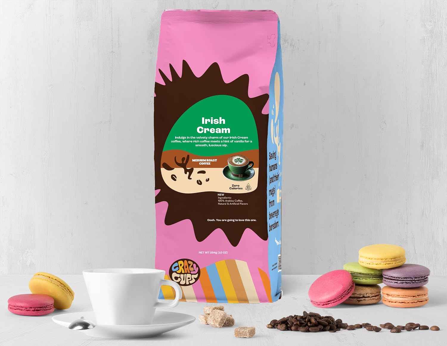 Crazy Cups Flavored Ground Coffee, Cinnamon French Toast, in 10 oz Bag, For Brewing Flavored Hot or Iced Coffee