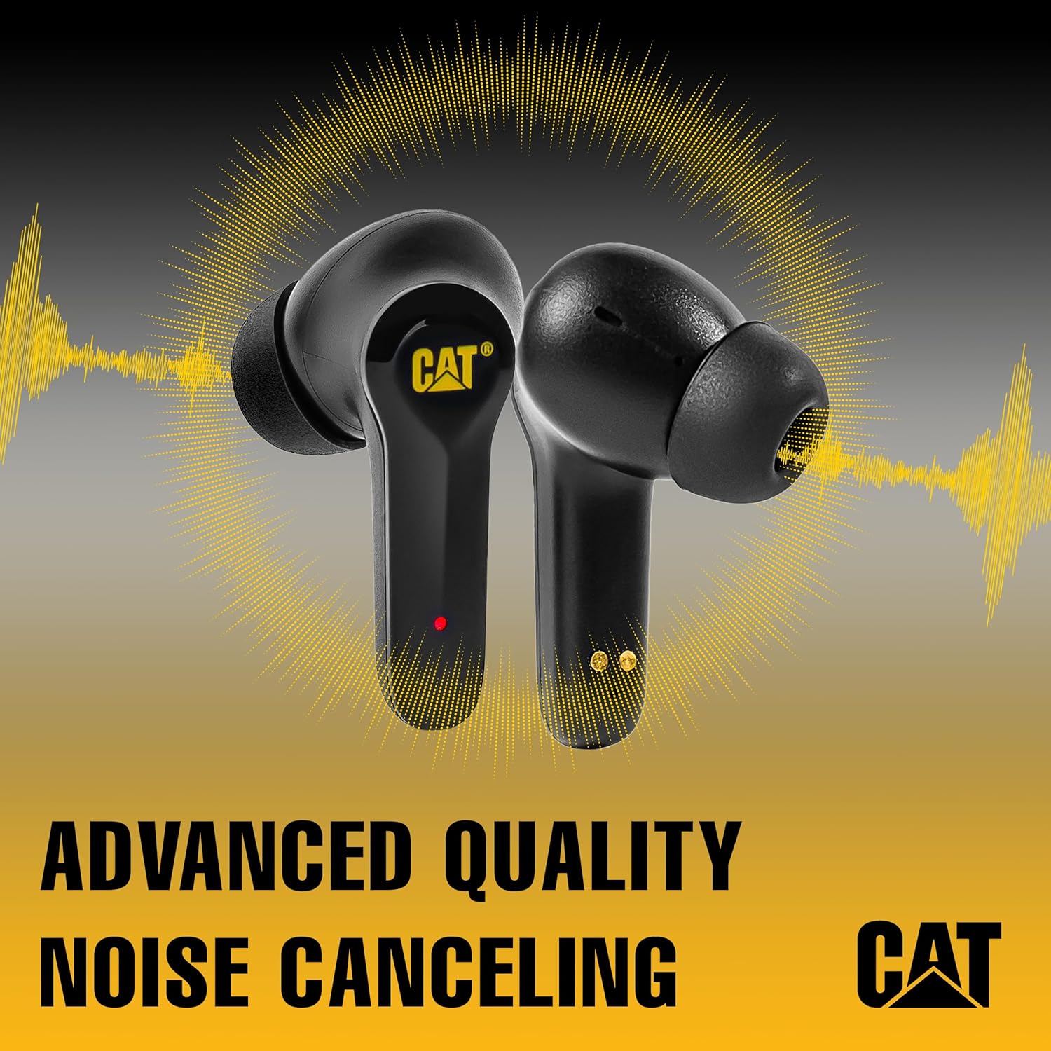 CAT Bluetooth Noise Canceling Ear Buds - Rugged Wireless Work Earbuds, Bluetooth Work Headphones, Dust Proof, Shock Proof, Water Resistant