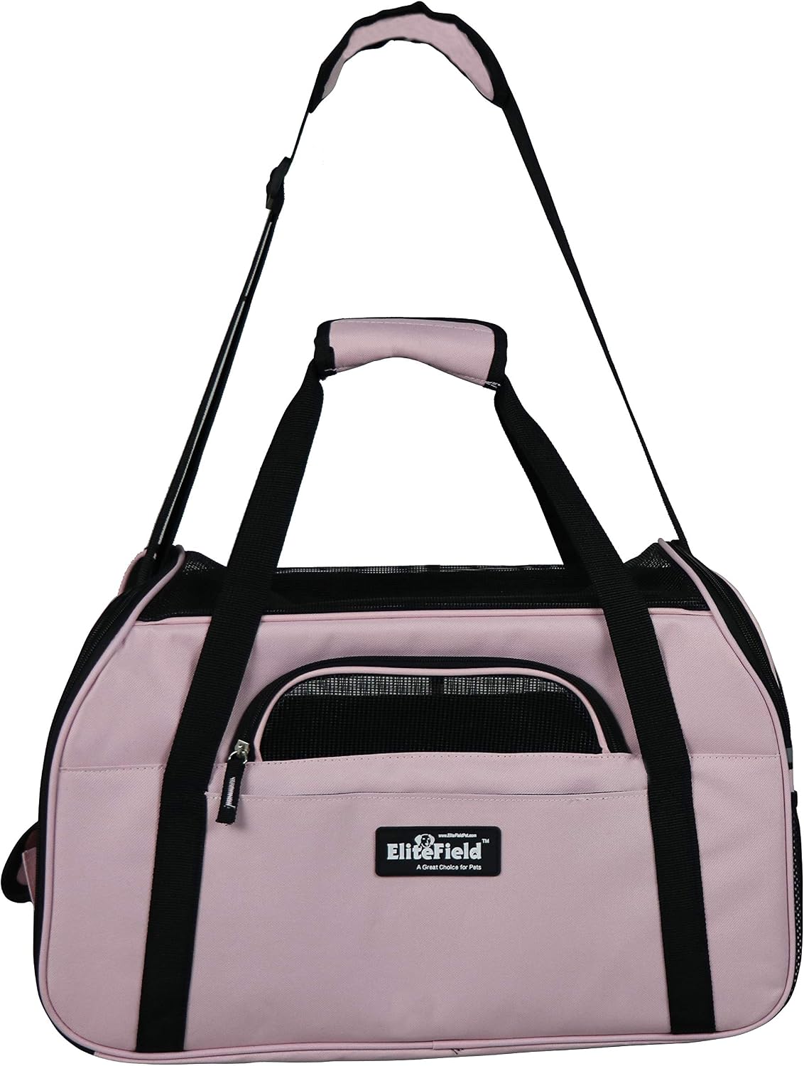 EliteField Soft-Sided Pet Carrier for Cats & Small Dogs (3-Year Warranty) | Airline Approved, Removable Bed & Cover, Built-In Leash, Luggage Sleeve, Seat Belt Loop, Waterproof, Durable, Foldable