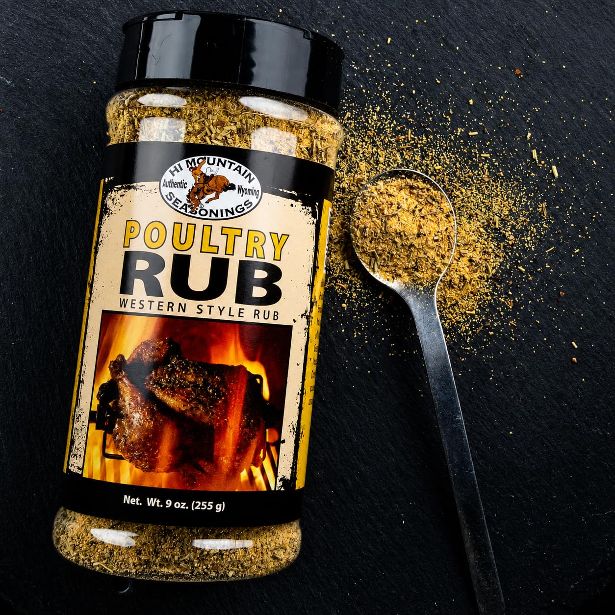 Hi Mountain | GARLIC PEPPER RUB | Meat Seasoning | 11 oz | Garlic pepper seasoning for beef, pork, venison, deer, elk, chicken, burgers, and vegetables