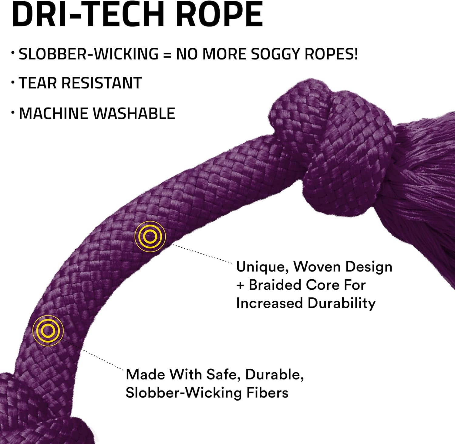 Playology Tug Rope Dog Toys for Large Breed Dogs - Jumbo, Beef Scent