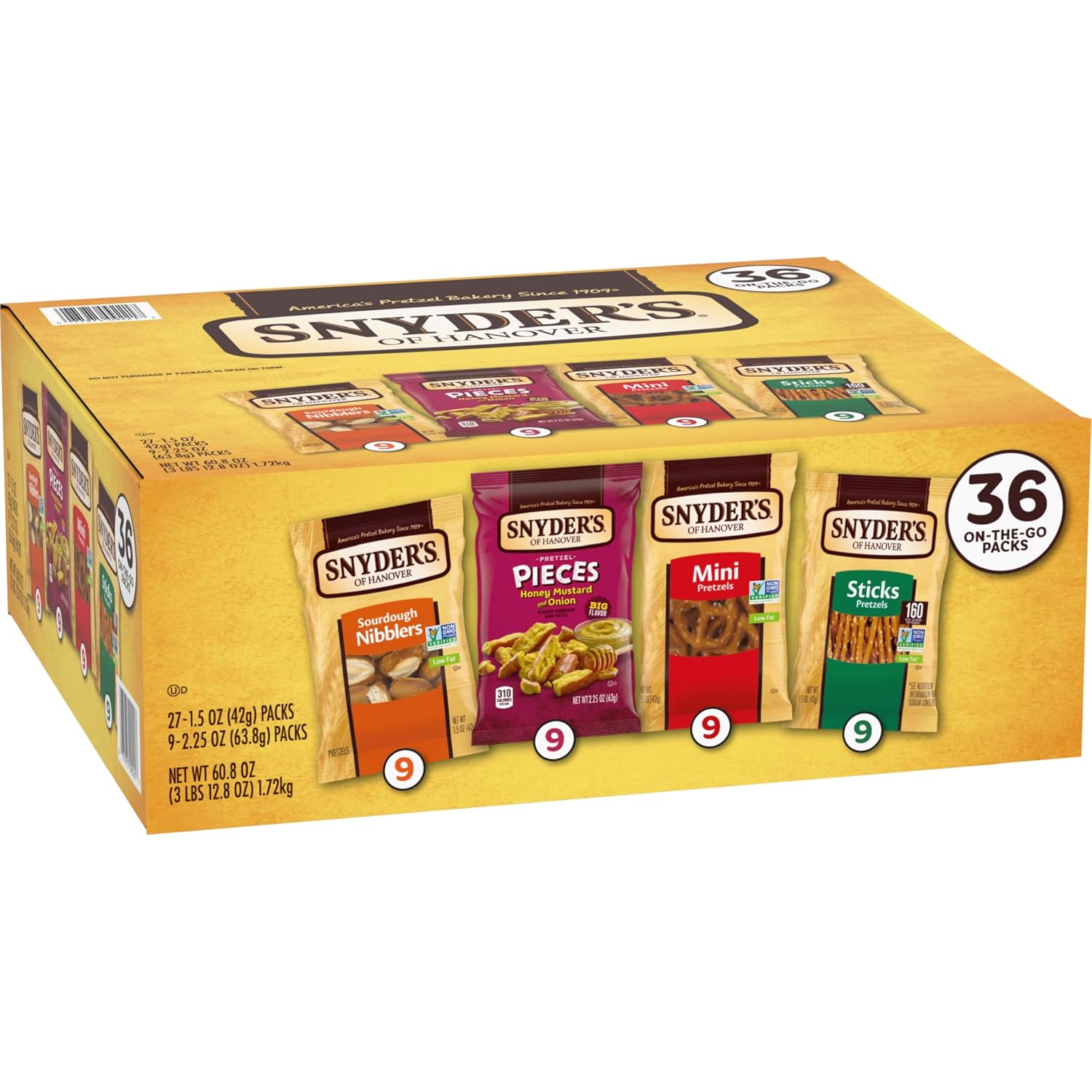 Snyder's of Hanover Variety Pack Pretzels, 36 Count Variety Pack (Pack of 36)