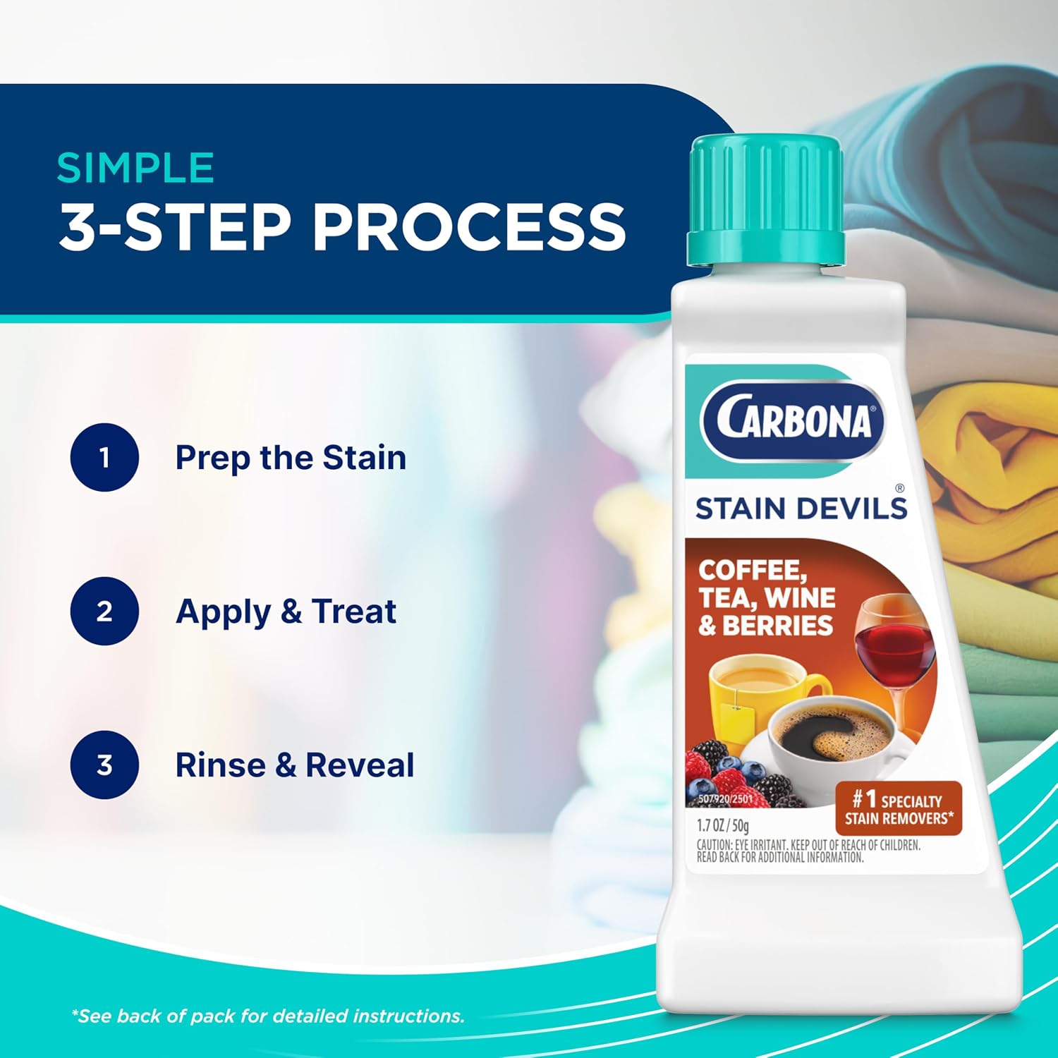 Carbona Liquid Stain Devil Food Clean Up Combo Set | Spot Stain Remover for Clothes
