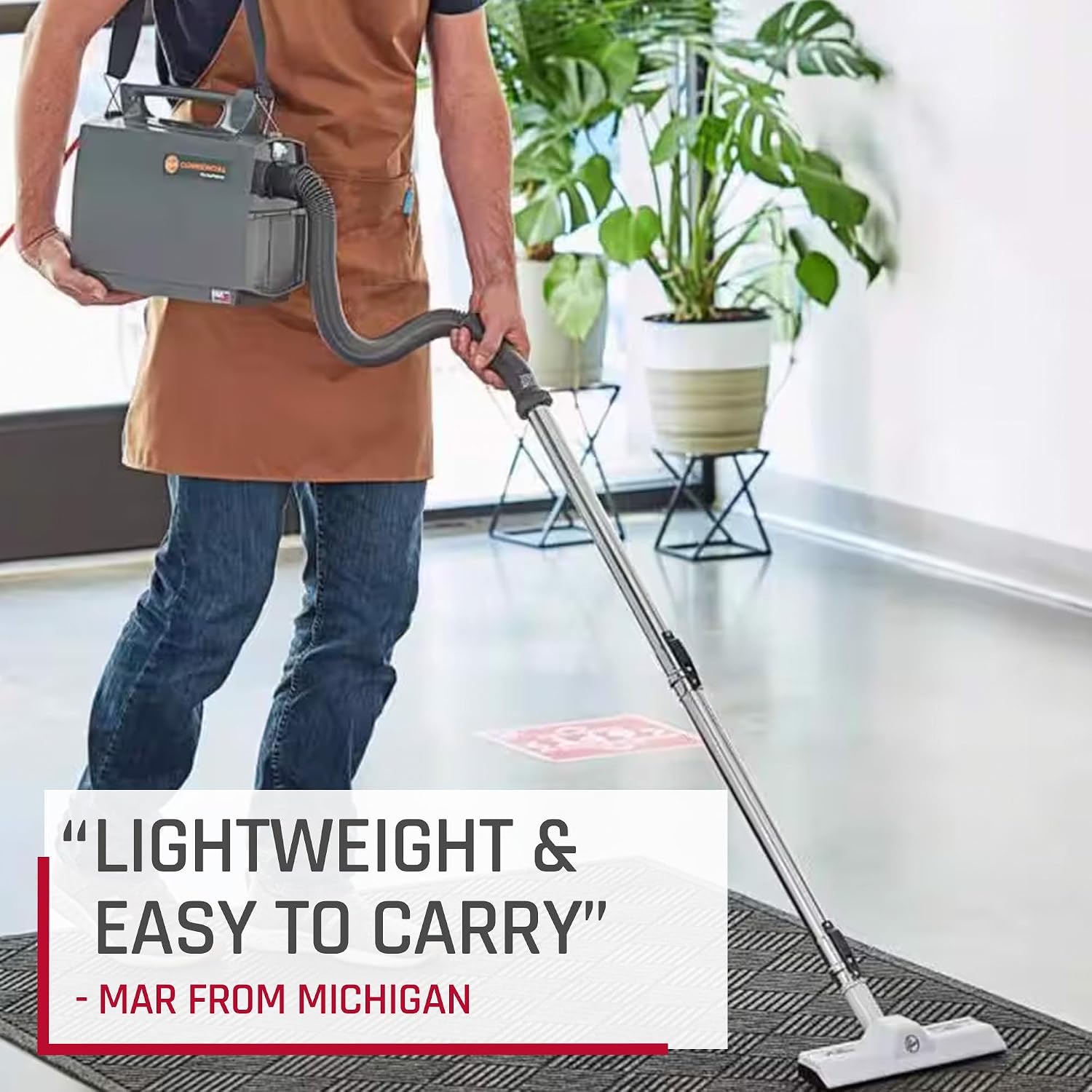 Hoover Commercial PortaPower Lightweight Canister Vacuum Cleaner | Bagged Canister Vac with Attachments, 2-in-1 Vac and Blower