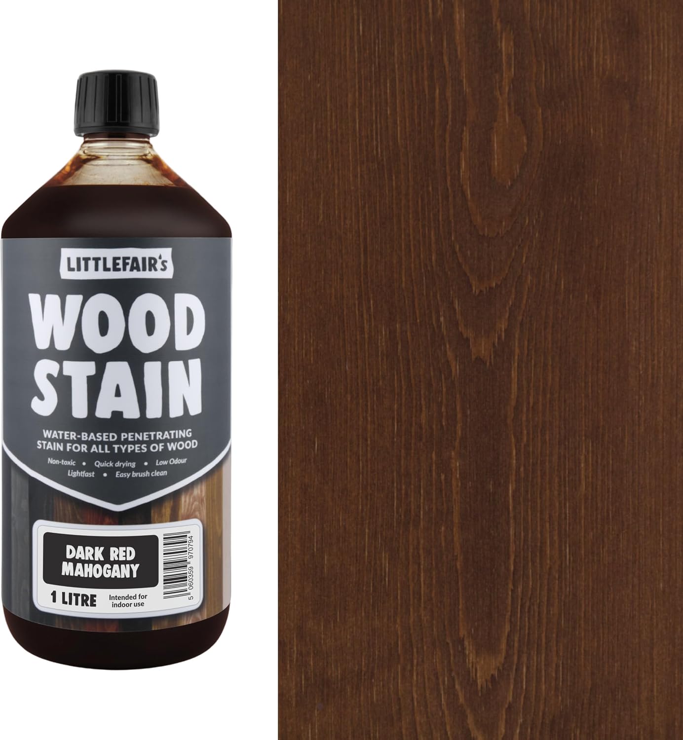 Littlefair's Wood Stain Water Based - 8.5oz/250ml - Indoor Furniture Stain Light & Dark Finishes - Special Non Toxic & Eco Friendly Formula - Wood Stain for Crafts - Color: Antique Stripped Pine