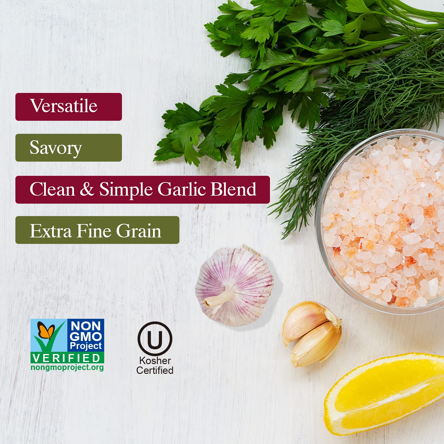 Himalayan Chef Himalayan Pink Garlic Salt -3.6 Oz (Pack of 1), Small Grinder of Garlic Salt Seasoning, Natural & Certified