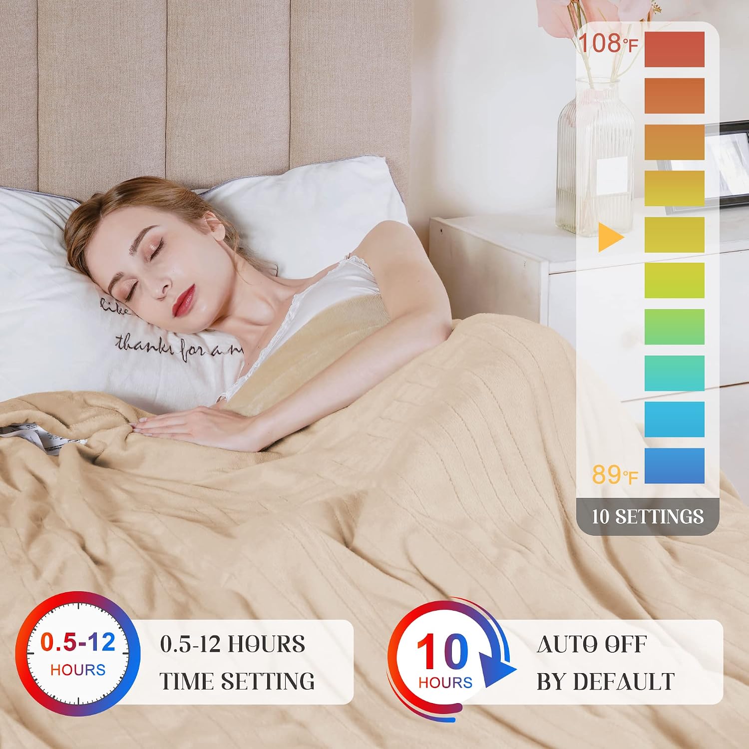 HEYNEMO Electric Blanket King Size with Dual Control