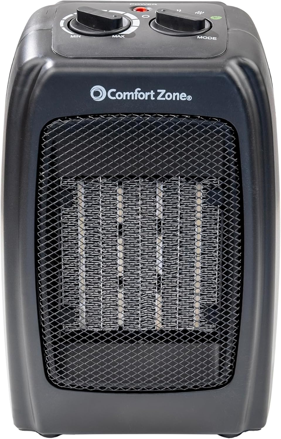 Comfort Zone CZ442E Personal Energy Save Ceramic Heater - 1500W Portable with Adjustable Thermostat, Tip-Over Switch & Overheat Protection, Black