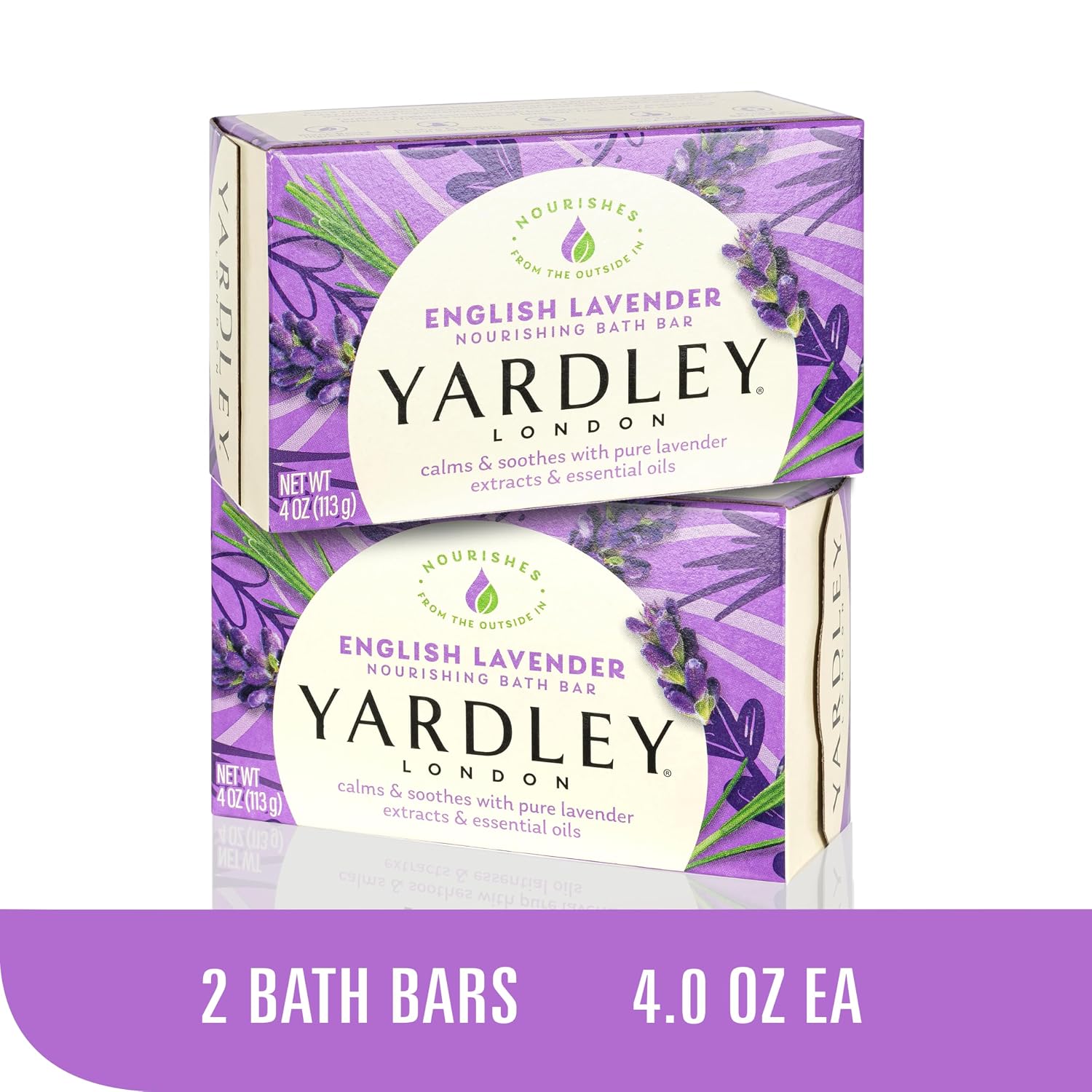 Yardley London Nourishing Bath Soap Bar Aloe & Avocado, Conditions Skin with Creamy Avocado & Olive Extracts, 4.0 oz Bath Bar, 1 Soap Bar