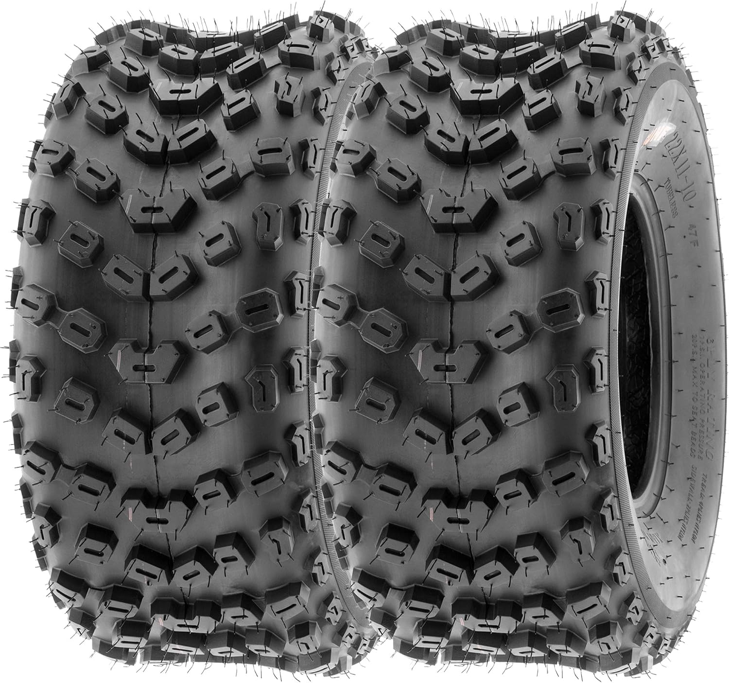 SunF 22x11-10 ATV UTV Tire 22x11x10 Dimple Knobby 6 PR A005 - PAIR of 2