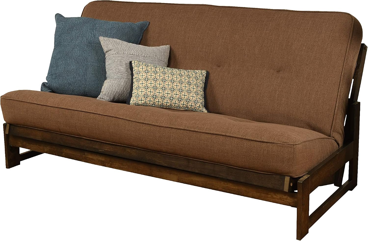 Kodiak Furniture Aspen Futon Set with Reclaim Mocha Finish, Suede Black