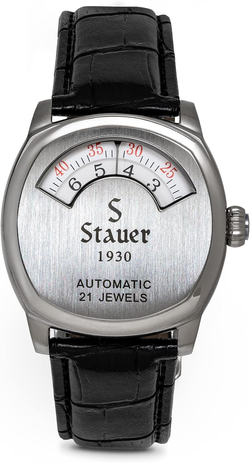 Stauer 1930 Dashtronic Watch Cotswold Genuine Men's Automatic Watch with Leather Band and Stainless Steel Case 21-Jewel Movement and 3-ATM Water Resistant