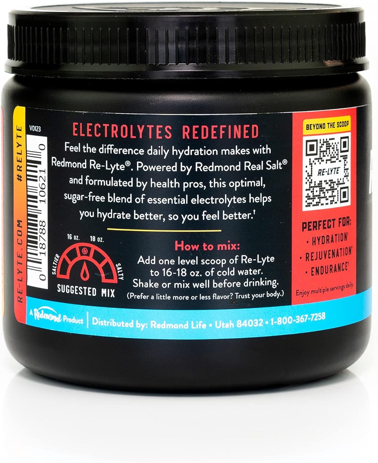 REDMOND Re-Lyte Sugar Free Electrolyte Powder Drink Mix (Mixed Berry)