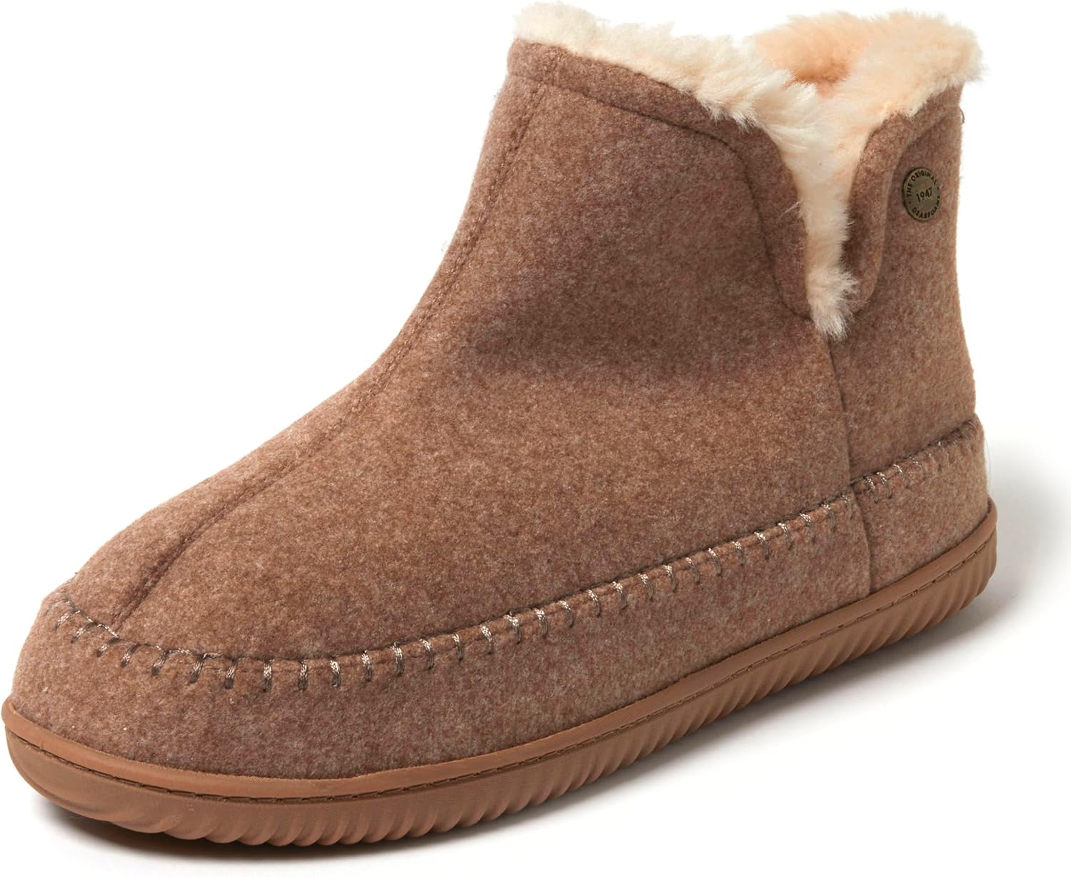 Dearfoams Men's Memory Foam Indoor House Slippers Brixen Ankle Boot House Shoes - Gifts for Men