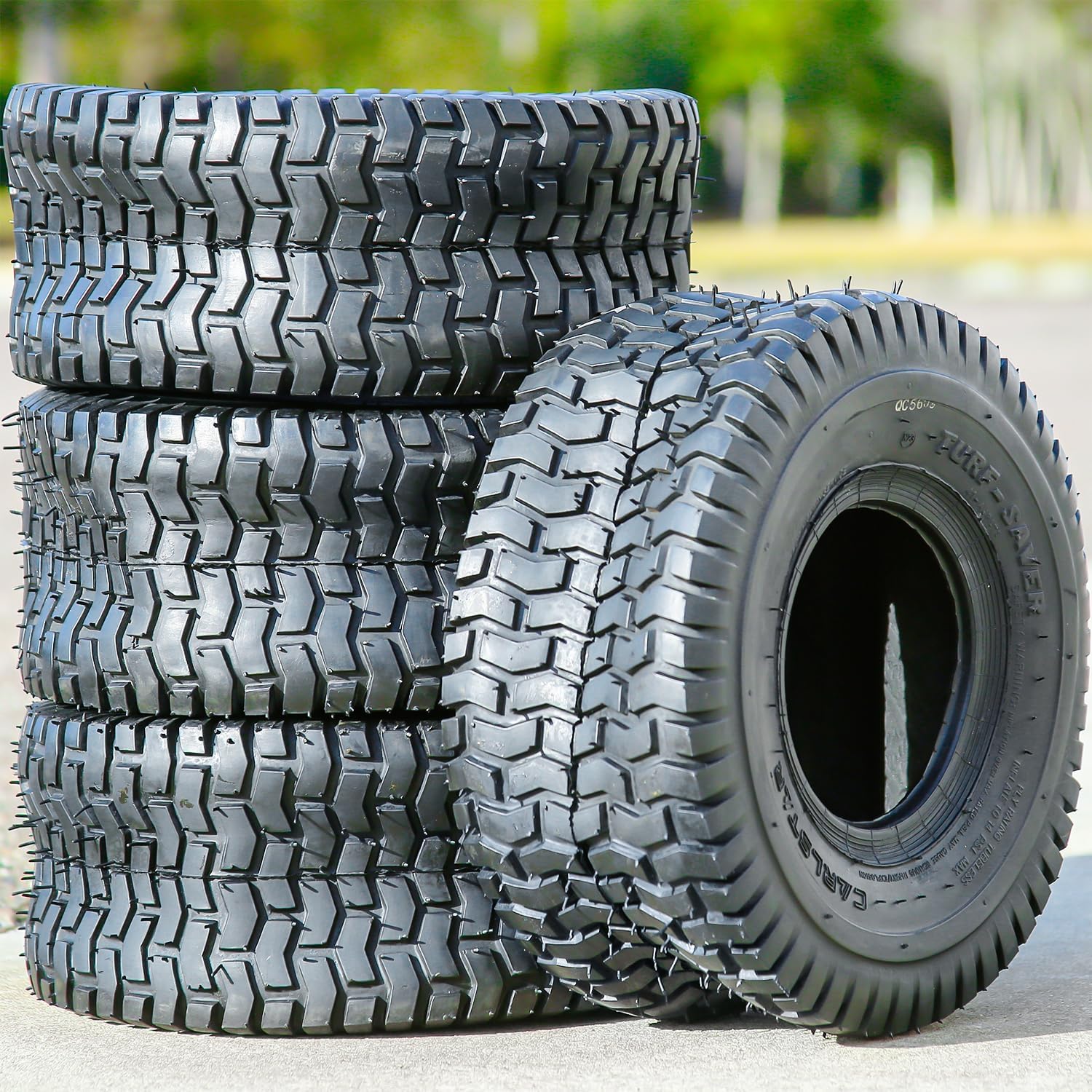 Carlisle Turf Saver Lawn & Garden Tire - 23X9.50-12 | Lawn Mower & Garden Tractor All Season Traction 77A3 Rated 2 Ply Bias Construction Black Sidewall Tire