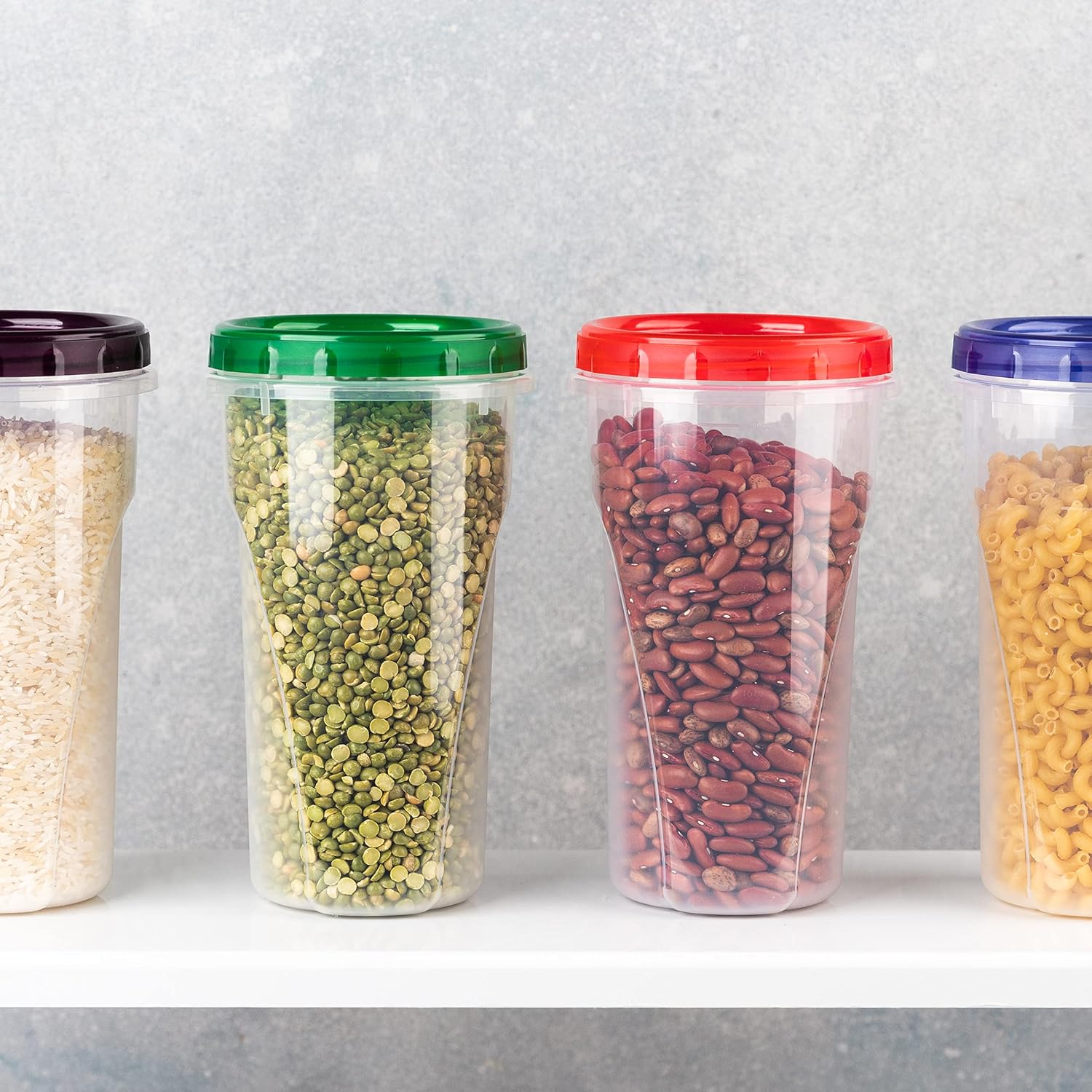 PLASTICPRO Twist Top Deli Containers Clear bottom With blue [32 oz 3 Pack]